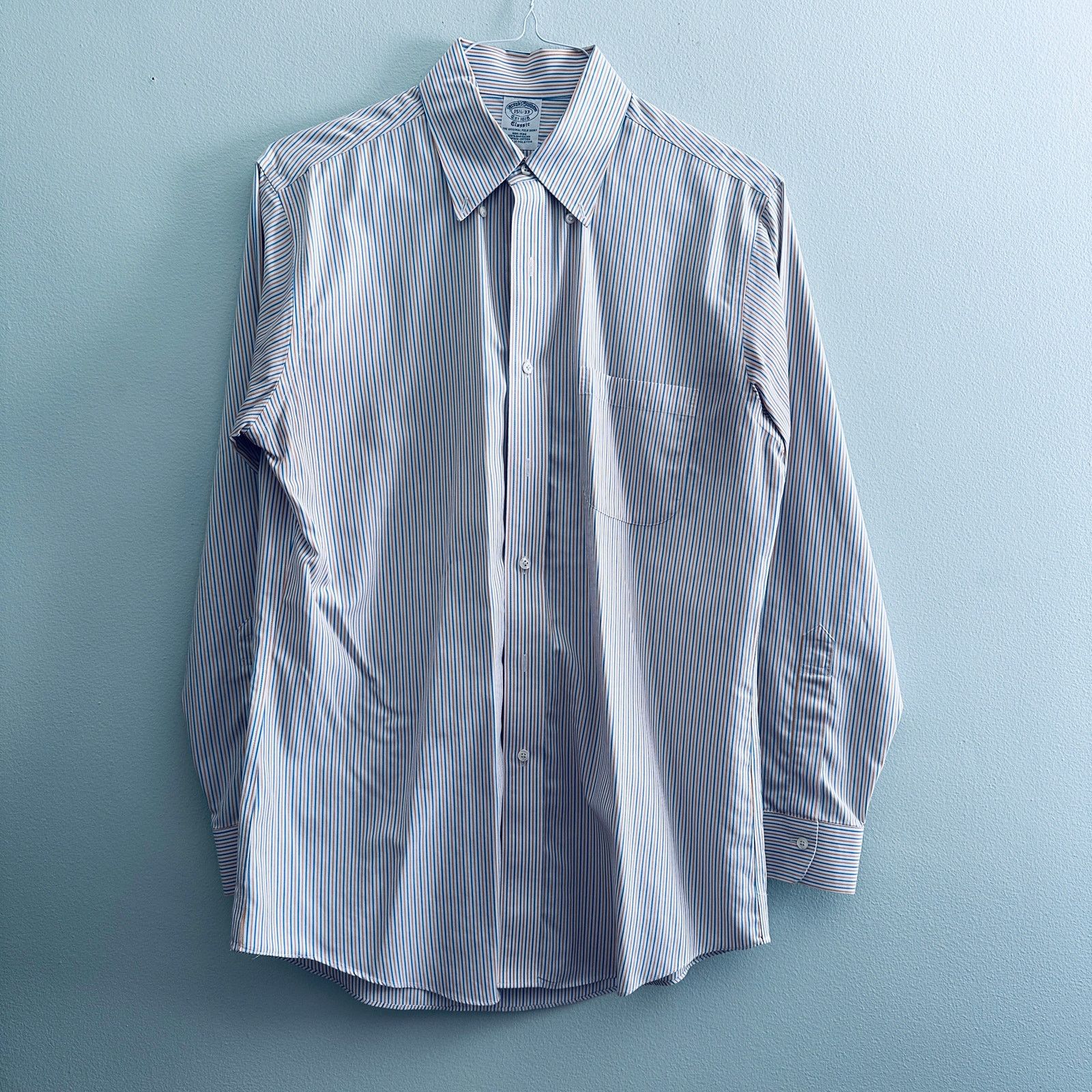 Brooks Brothers Brooks Brothers blue and gold striped Classic button down Size US M / EU 48-50 / 2 - 2 Thumbnail