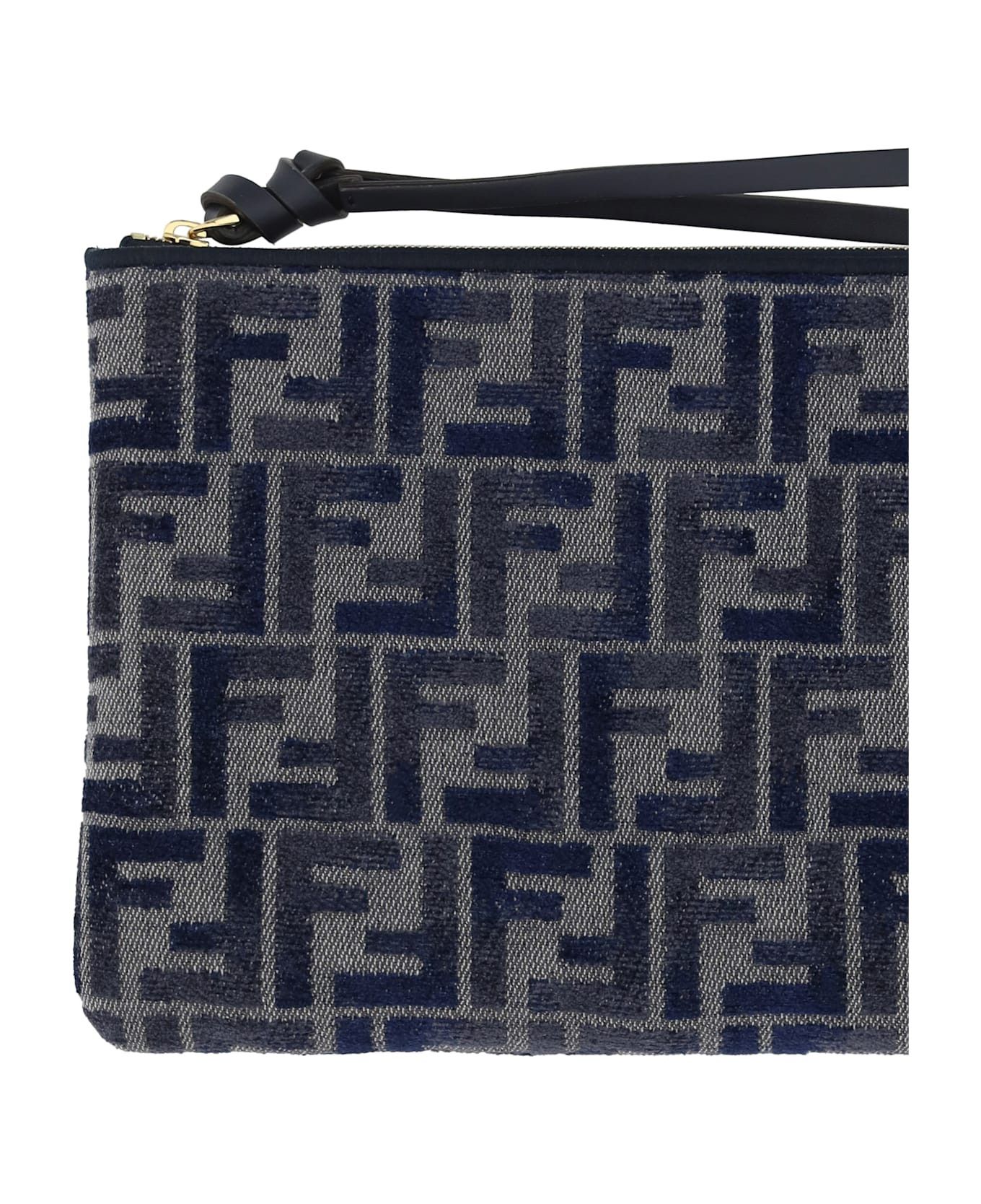 Fendi o1s1wg111225 Size: OS/Peekaboo Flat Pouch in Dark Blue Size ONE SIZE - 3 Thumbnail