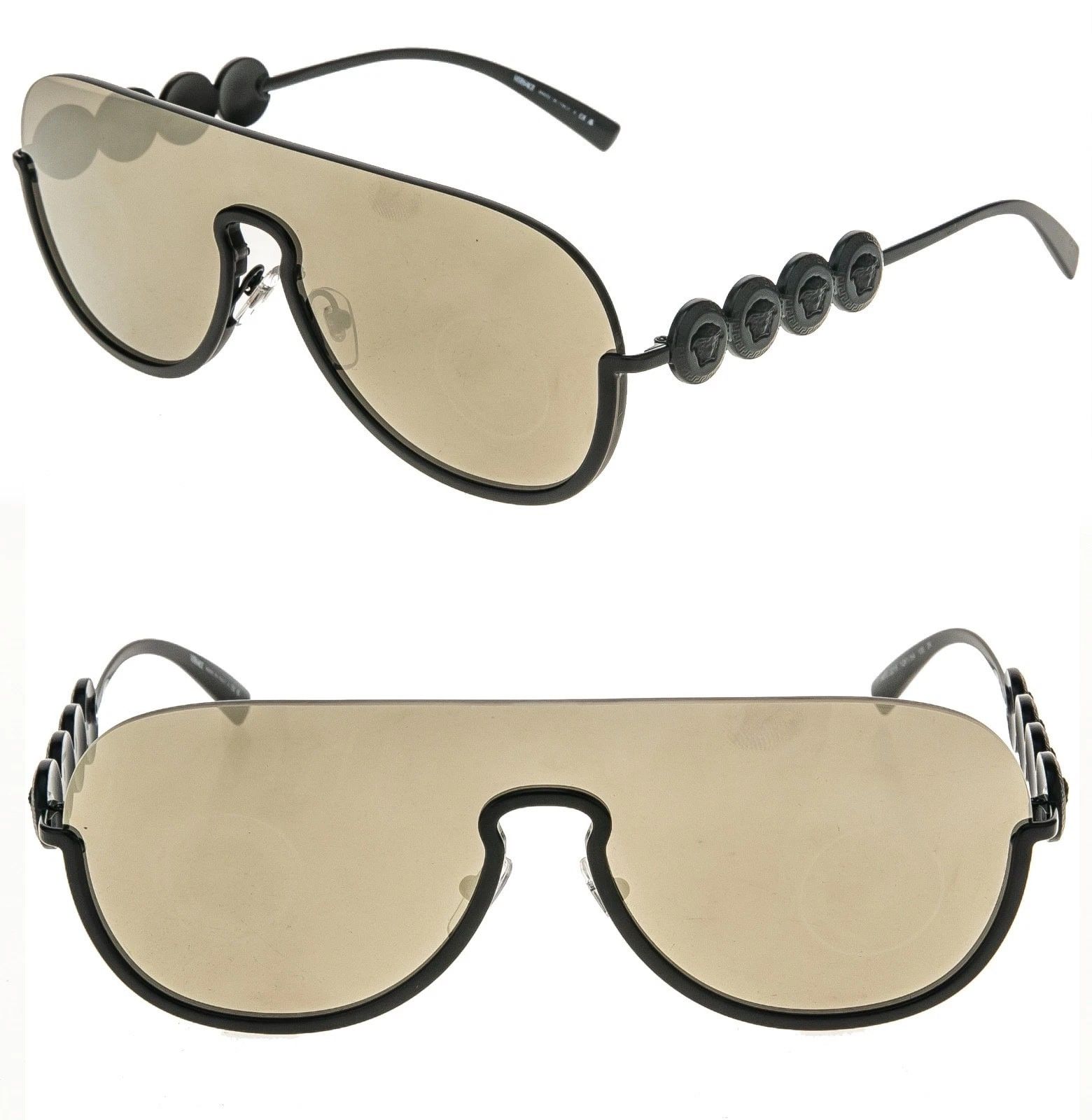 Versace VERSACE VE2215 2215 Black Coin Medusa Stud Gold Sunglasses Size ONE SIZE - 1 Thumbnail