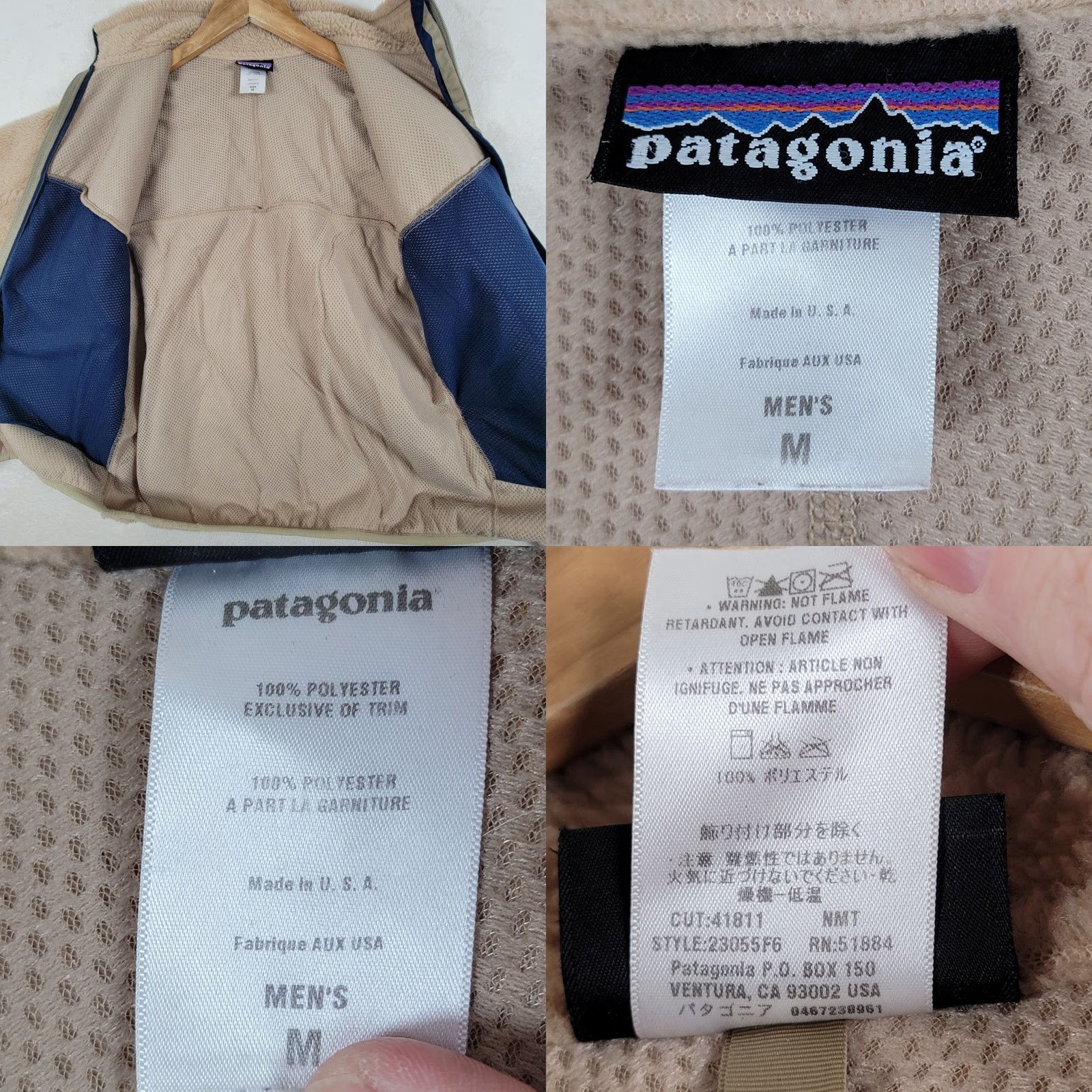 Patagonia Patagonia Jacket Mens M Beige Blue Retro X Rare Sherpa Deep Pile Fleece Zip Windbreaker Zip Pockets Logo Casual Travel Outdoor 90s Womens? Size US M / EU 48-50 / 2 - 10 Thumbnail