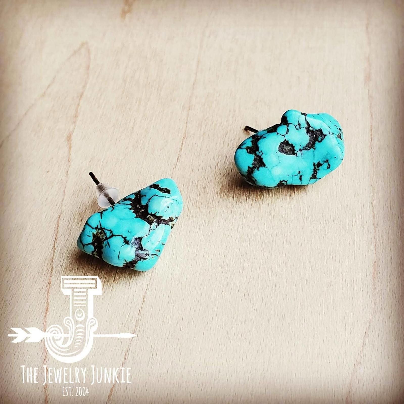 Other Blue Turquoise Beaded Stud Earrings Size ONE SIZE - 2 Thumbnail