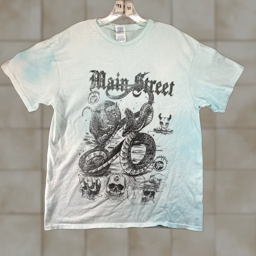 Delta VINTAGE Delta T-Shirt Unisex Adults L Crew Neck Short Sleeve Graphic Print Blue Punk Rock S&M Snakes Skulls Logo Limited Edition Band Merch 2000s Size US L / EU 52-54 / 3 - 1 Thumbnail