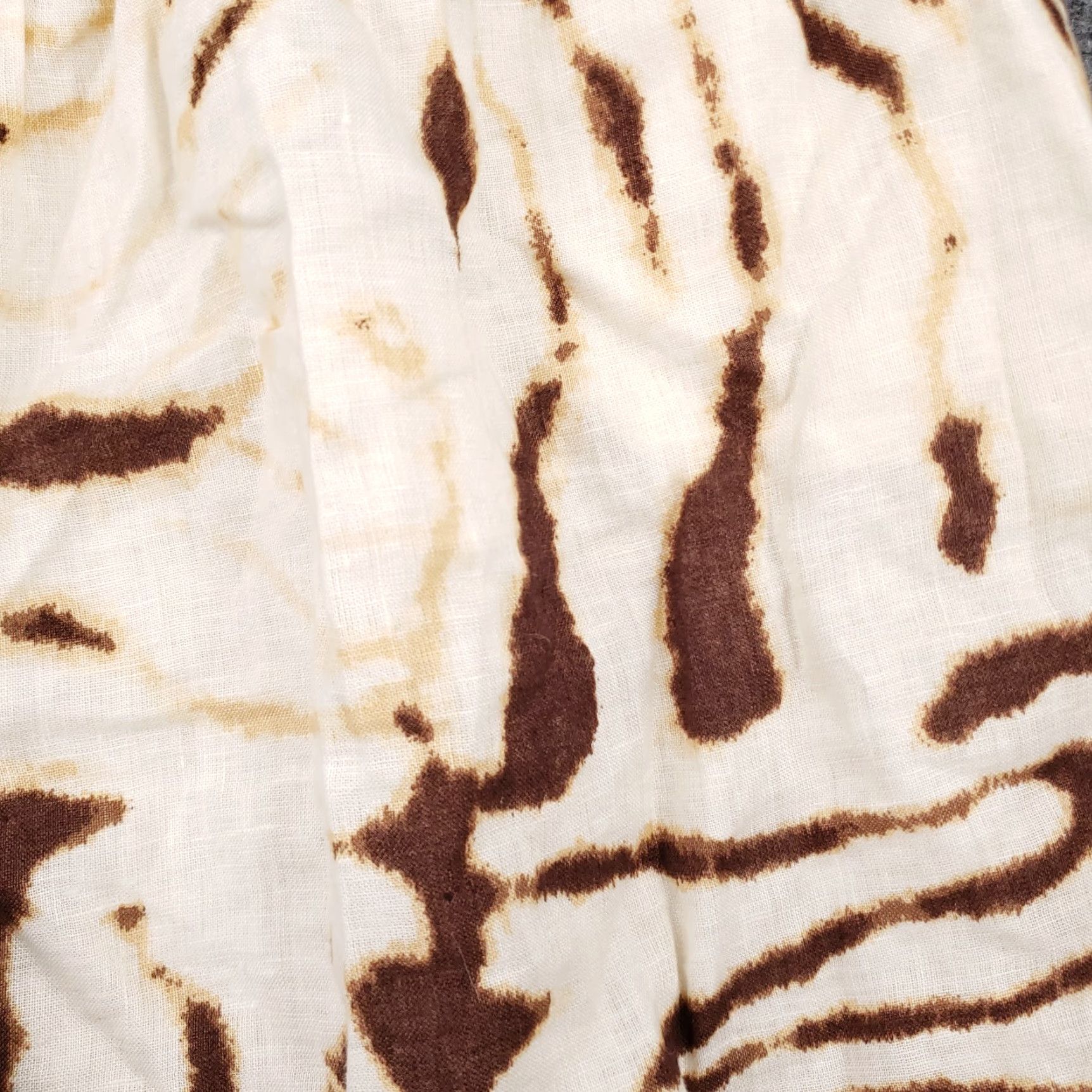 Banana Republic Banana Republic Skirt Womens 14 Brown Linen Mini Pencil Tiger Print Belted Lined Size 36" / US 14 / IT 50 - 3 Thumbnail