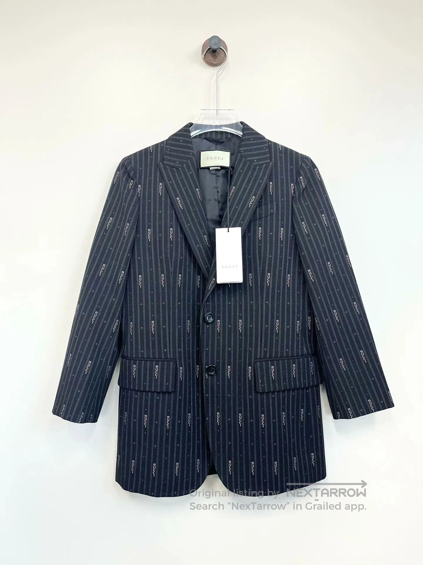 Gucci Guicci Black Barrage Logo Tailored Slim Fit Trench Coat| Size S / US 4 / IT 40 - 1 Thumbnail
