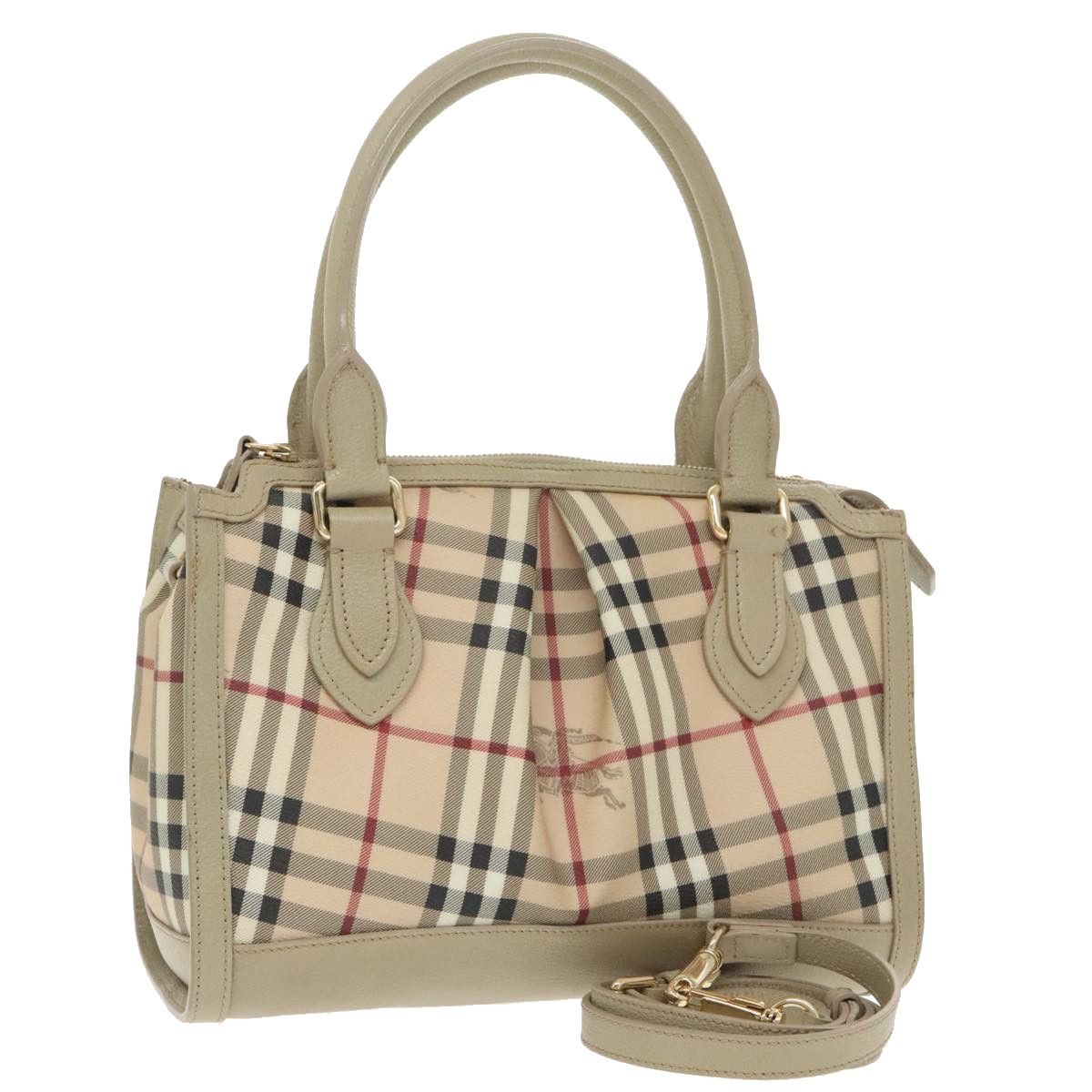 Burberry Nova Check Beige Canvas Handbag (Pre-Owned) Size ONE SIZE - 1 Thumbnail