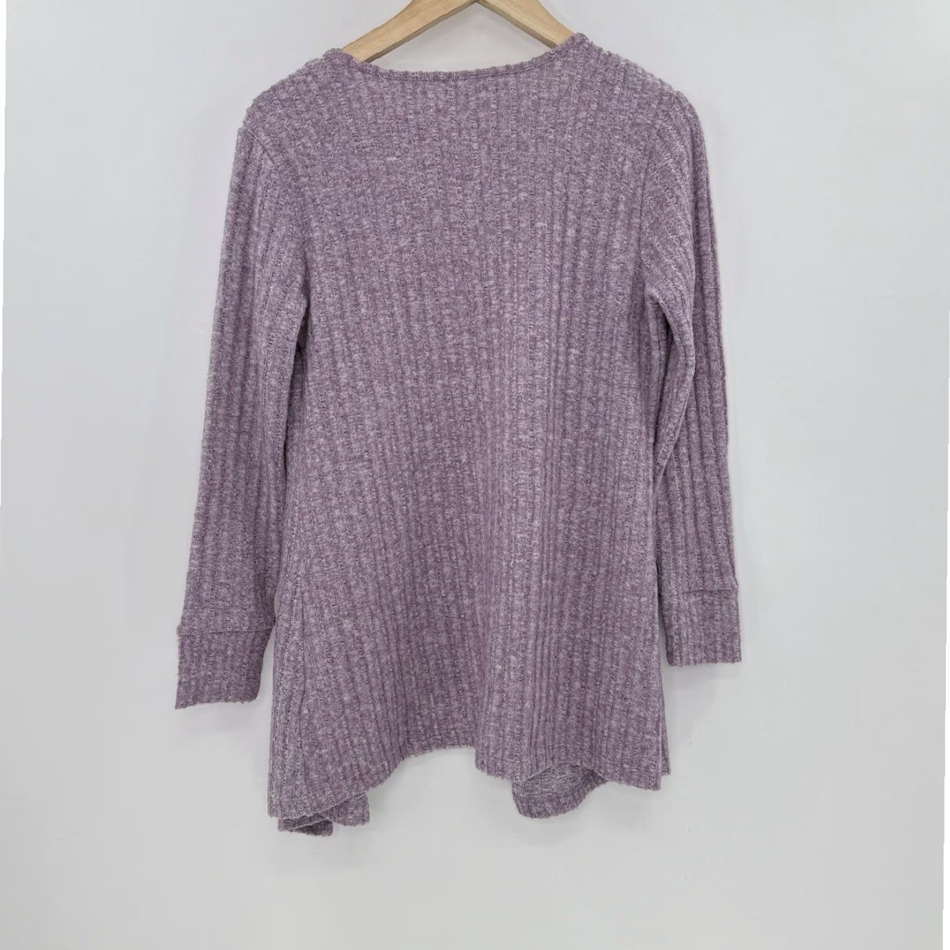 Soft Surroundings Soft Surroundings Cardigan Woman XS Round Neck Long Sleeve Solid Knit Open Boho Bohemian Purple" Size XS / US 0-2 / IT 36-38 - 3 Thumbnail