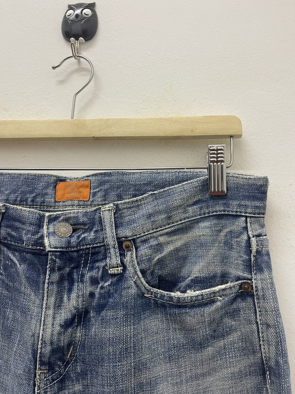 OMNIGOD Rare Vintage OMNIGOD Buckle Back Distressed Japan Denim Size US 30 / EU 46 - 7 Thumbnail