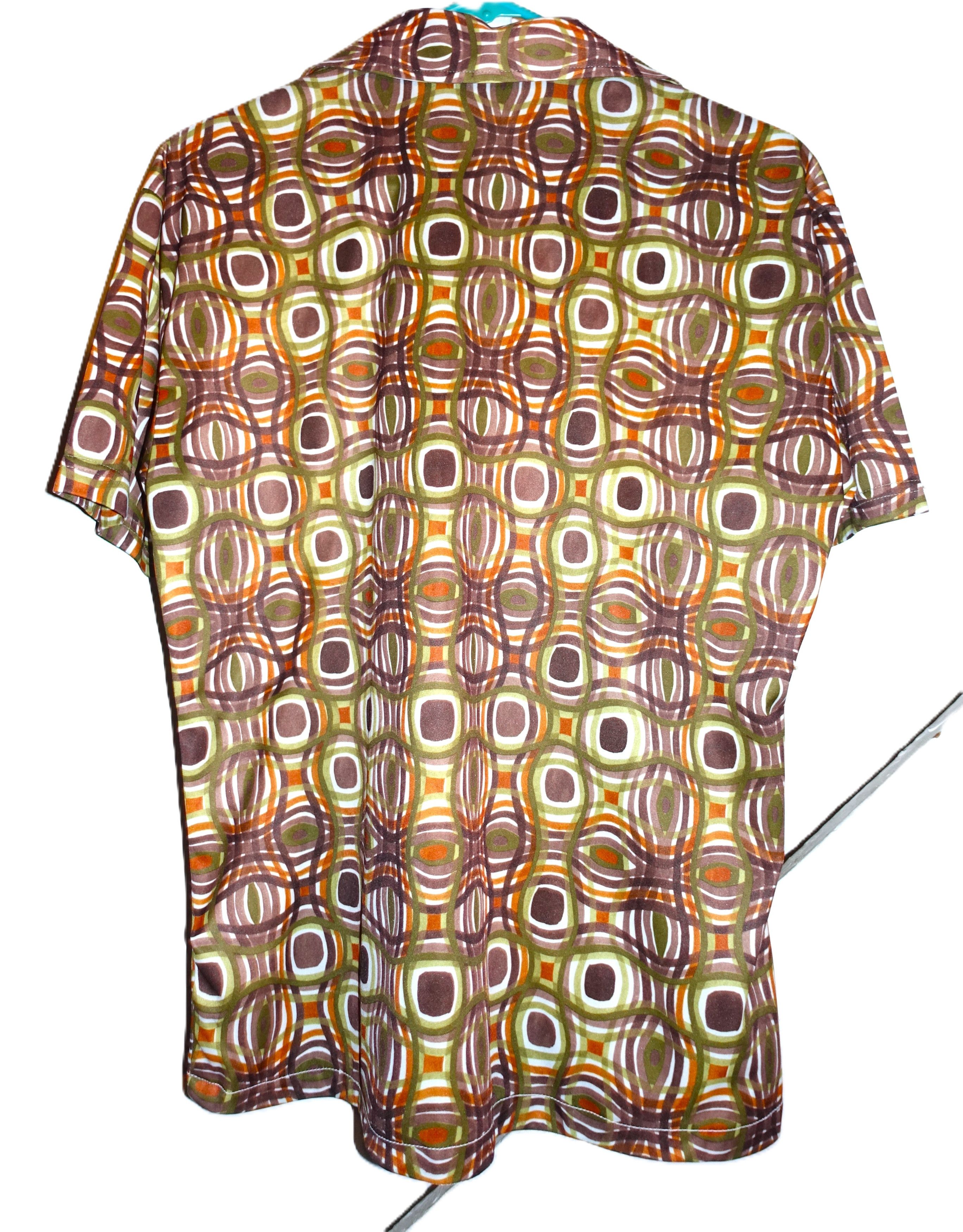 Vintage Vintage Think Safety Brown Nylon Abstract Shirt M Size US M / EU 48-50 / 2 - 5 Thumbnail