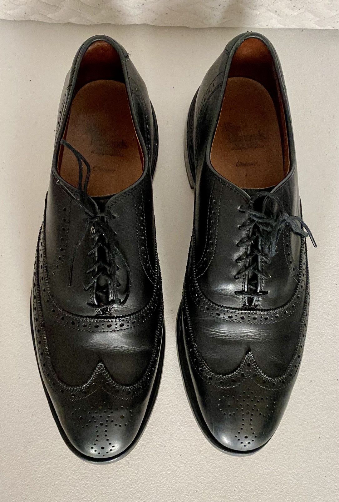 Allen Edmonds Allen Edmonds Chester 1903 Black Leather Wingtip Oxford 10 D Size US 10 / EU 43 - 5 Thumbnail