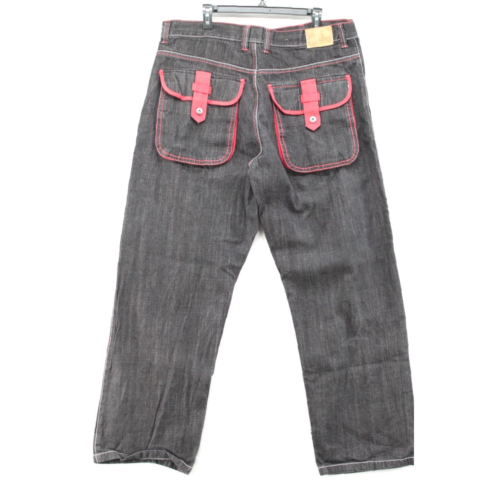 Vintage VTG Ubug Baggy Jeans Men's 40x33 Black Streetwear Grunge Gorpcore Y2K Wide Leg Jeans 90s Mens Size US 40 / EU 56 - 5 Thumbnail