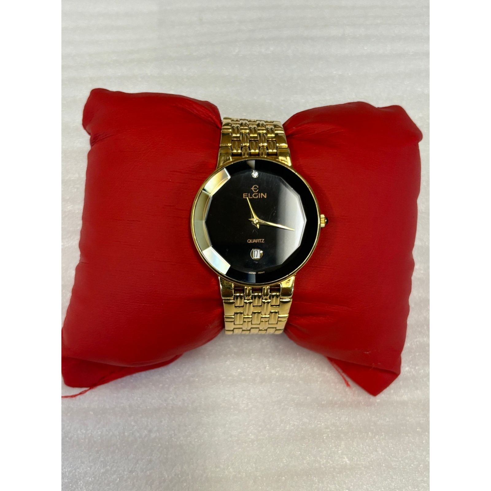 Elgin National Watch Company Elgin FM178 Beveled Face Gold Tone Men’s Watch! New Battery! Size ONE SIZE - 1 Thumbnail