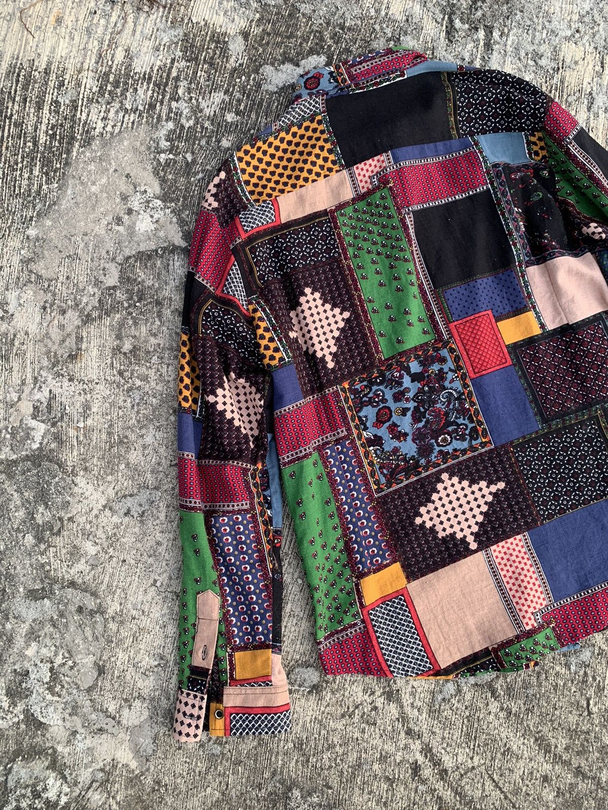Designer × Issey Miyake × Japanese Brand Rare 🔥 multicolor longsleeve button up patchwork style Size XL / US 12-14 / IT 48-50 - 11 Thumbnail