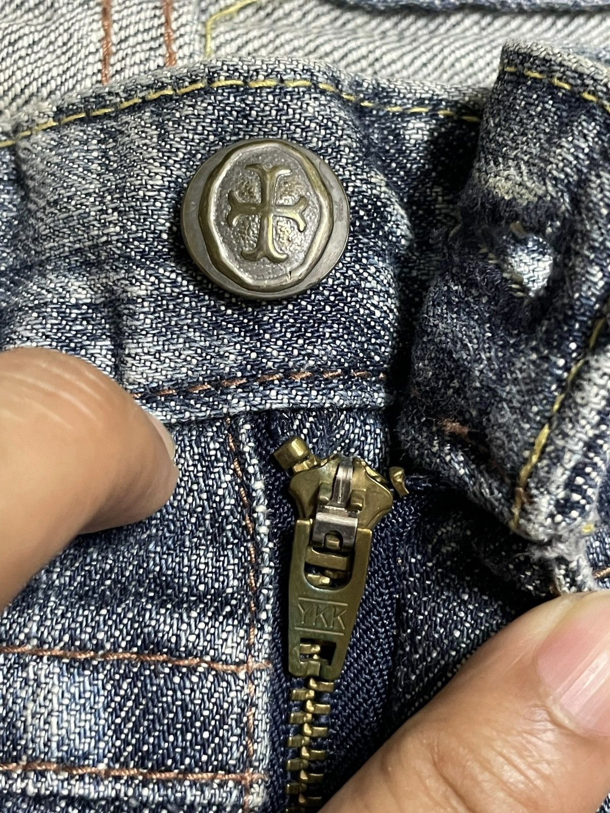If Six Was Nine Vintage Y2k Genoese Tante Cose Buone Cross Logo Flare Jeans Size US 33 - 11 Thumbnail