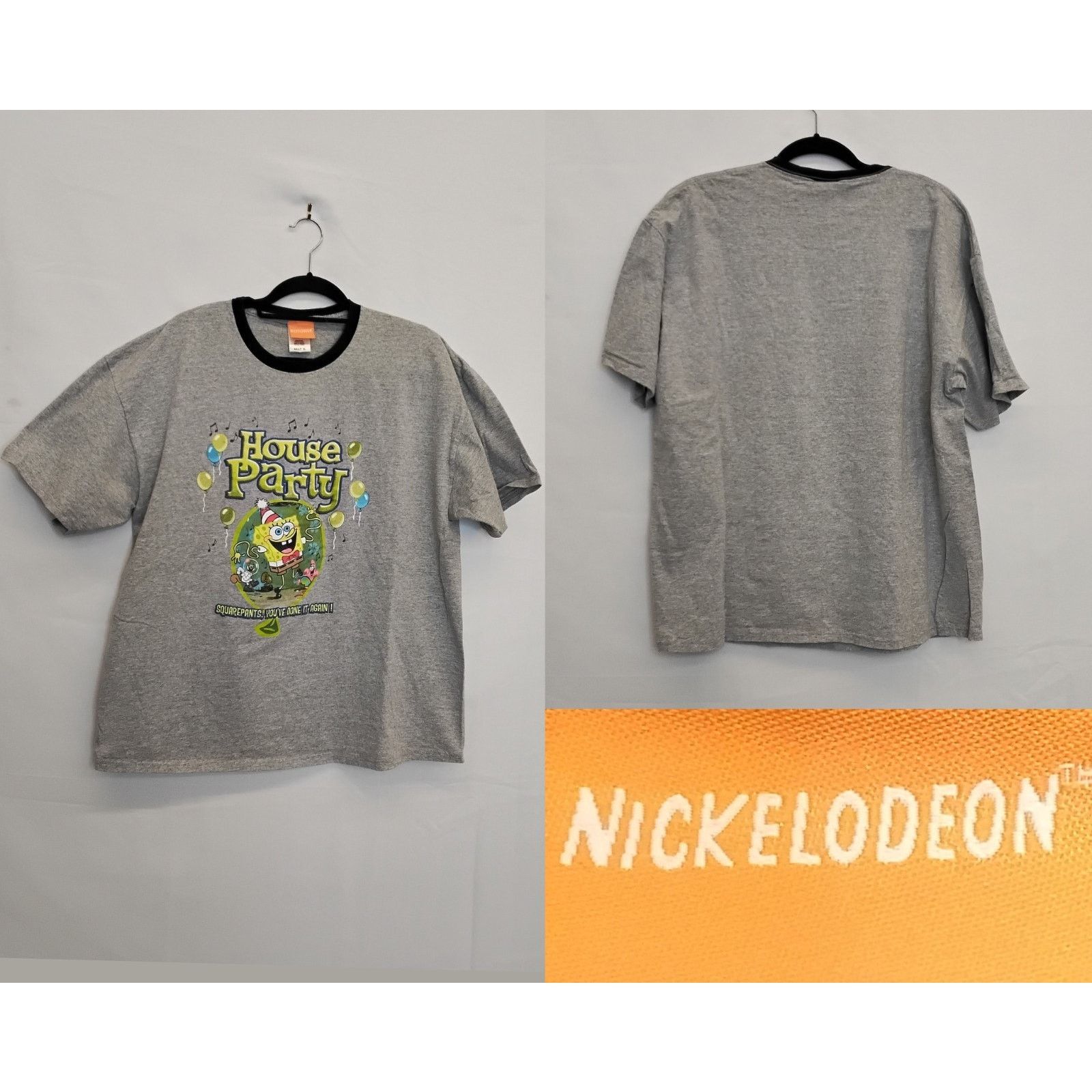Nickelodeon Spongebob Squarepants T-Shirt Adult XL House Party Gray Y2K Size US XL / EU 56 / 4 - 1 Thumbnail