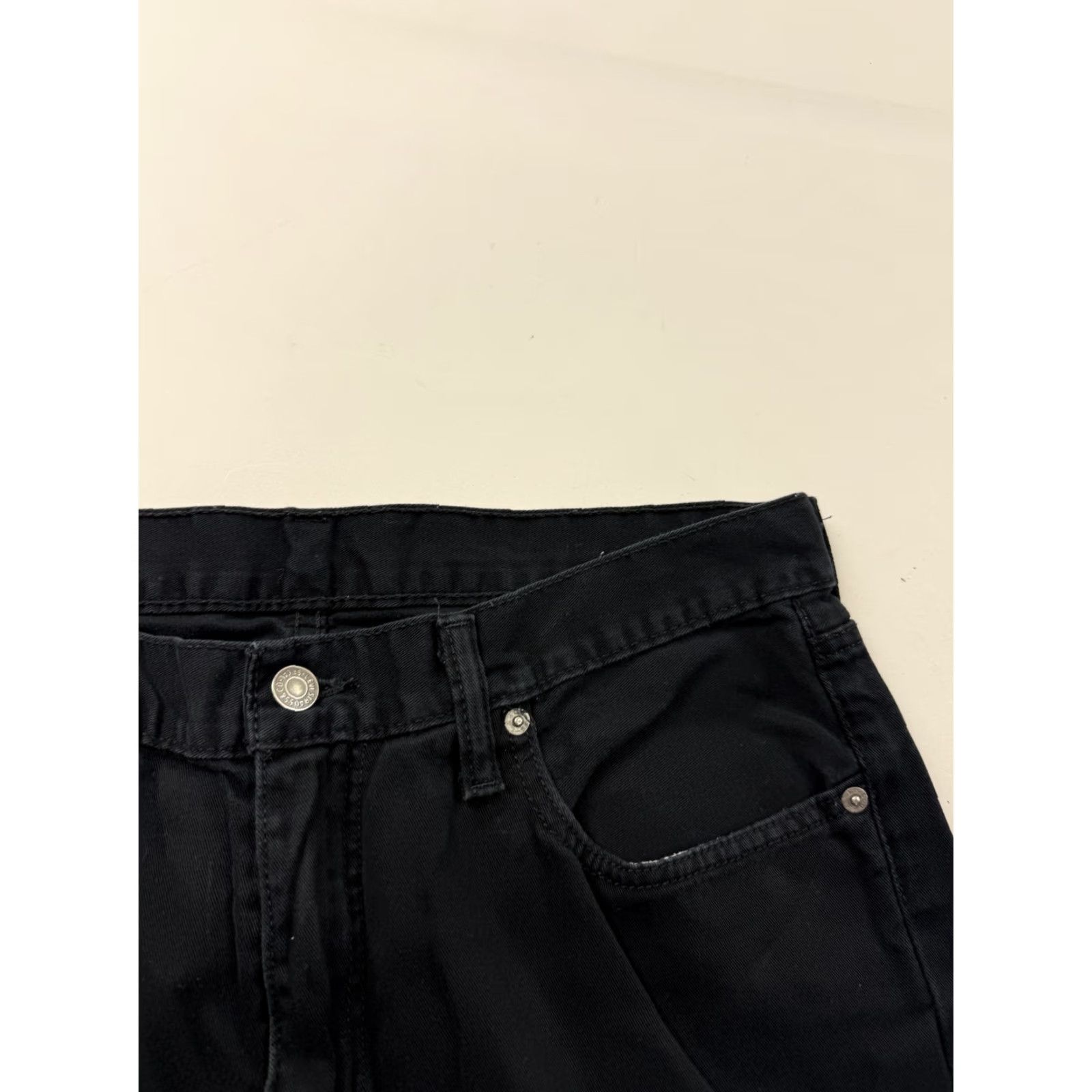 Levi's Levi's 514 Jeans Mens 32x28 Black Denim Straight Leg Adjustable Waist Strap Size US 32 / EU 48 - 3 Thumbnail