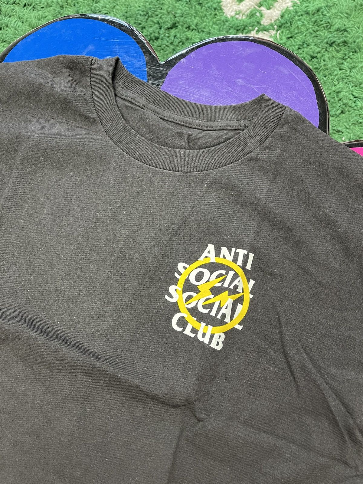 Anti Social Social Club × Fragment Design Anti Social Social Club X Fragment Yellow Bolt T-shirt Size US XL / EU 56 / 4 - 3 Thumbnail