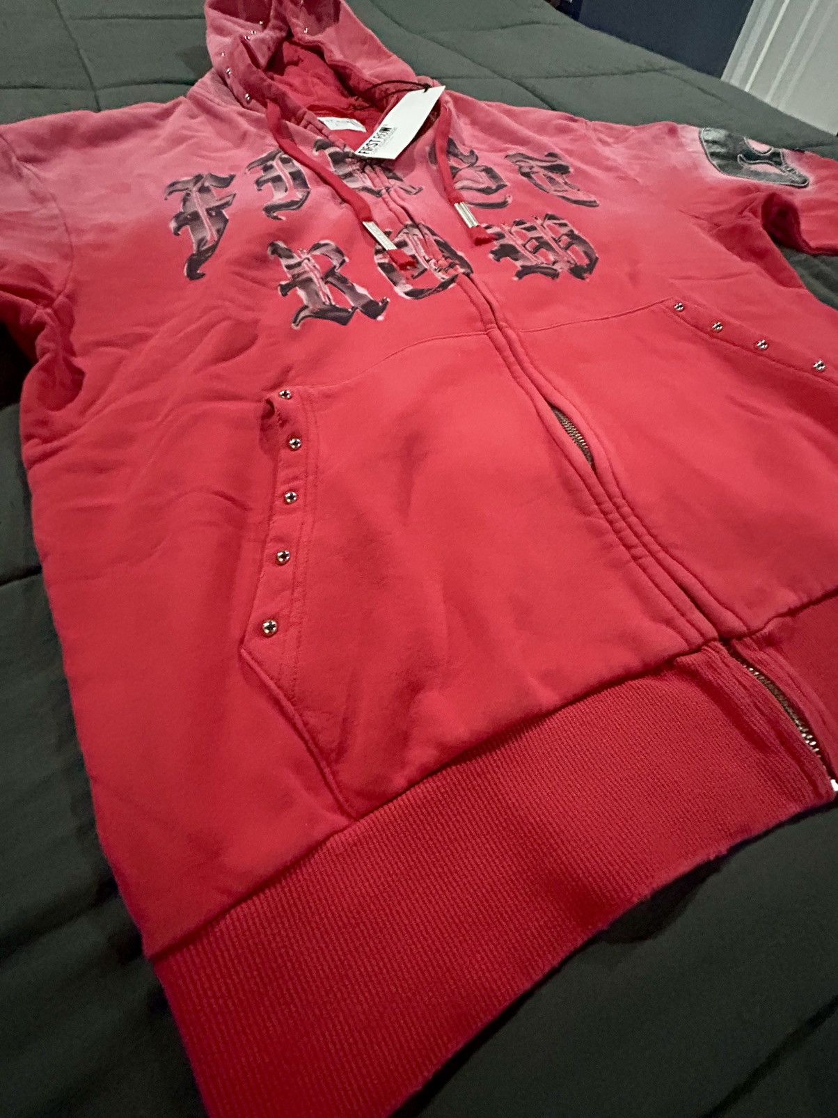 Other First Row "Wake Up & Be Fierce" Full-Zip Hoodie -Red Wash Size US L / EU 52-54 / 3 - 9 Thumbnail