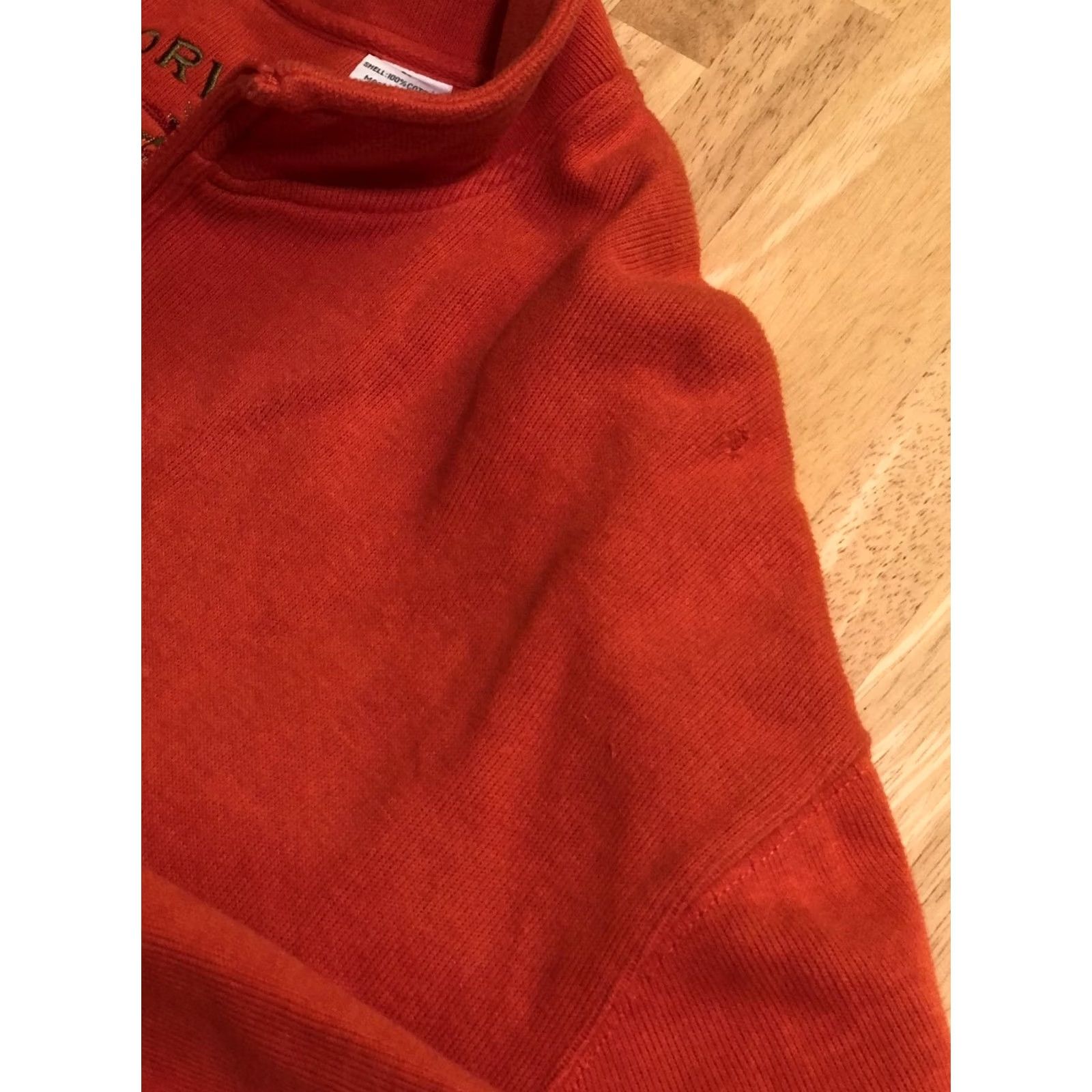 Orvis Orvis Sweatshirt Mens Size L Orange 1/4 Zip Pullover Knit Cotton Long Sleeve Logo Casual Fall Winter Spring Colorful Regular Shirt Size US L / EU 52-54 / 3 - 6 Thumbnail