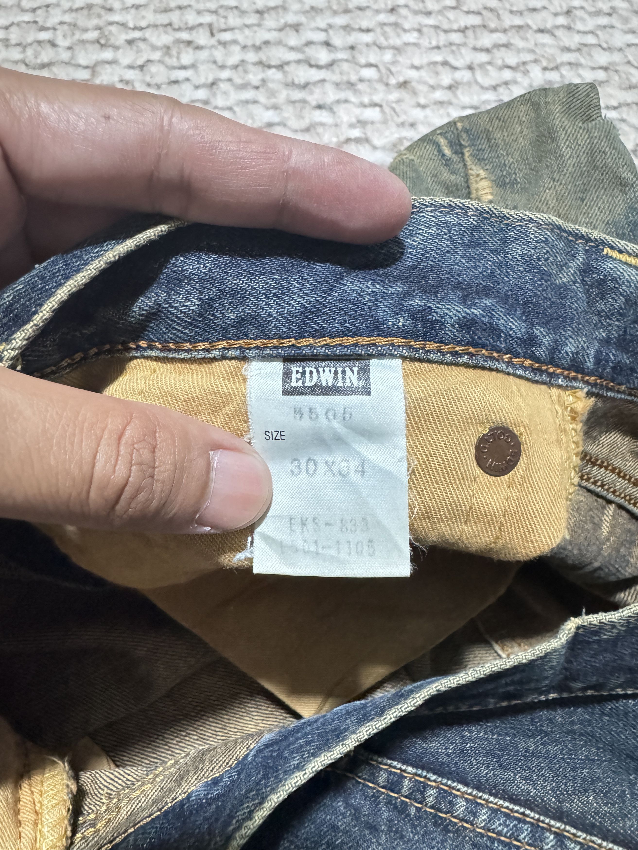 Edwin Vintage Edwin 505X Rusty Natural Distressed Selvadge Jeans Size US 30 / EU 46 - 12 Thumbnail