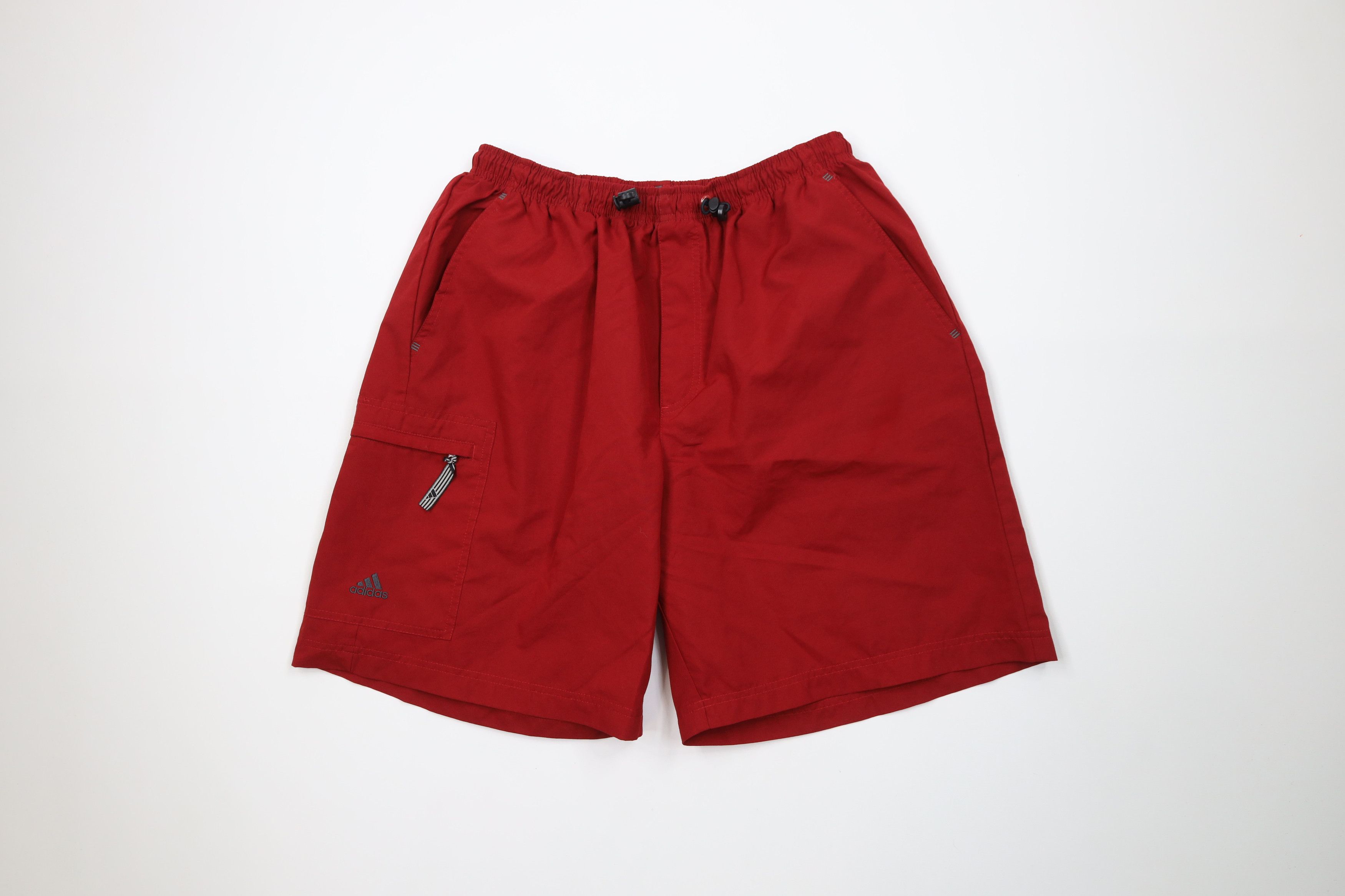 Adidas Vintage Y2K 2001 Adidas Baggy Microfiber Cargo Shorts Red Size US 34 / EU 50 - 1 Thumbnail