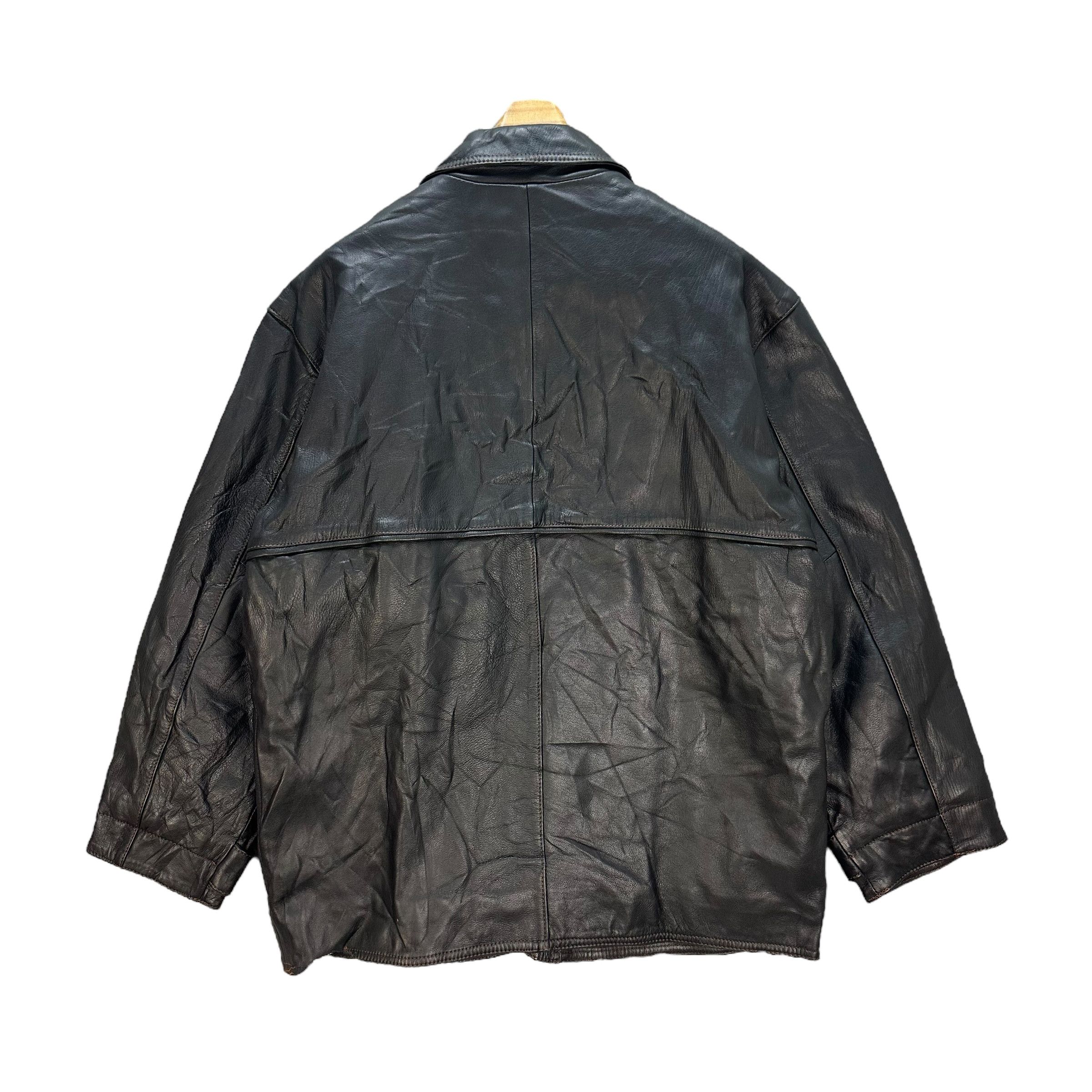 Vintage STRATH CONAR ITALIAN MODE 4 POCKET LEATHER JACKET #8990-46 Size US L / EU 52-54 / 3 - 12 Thumbnail