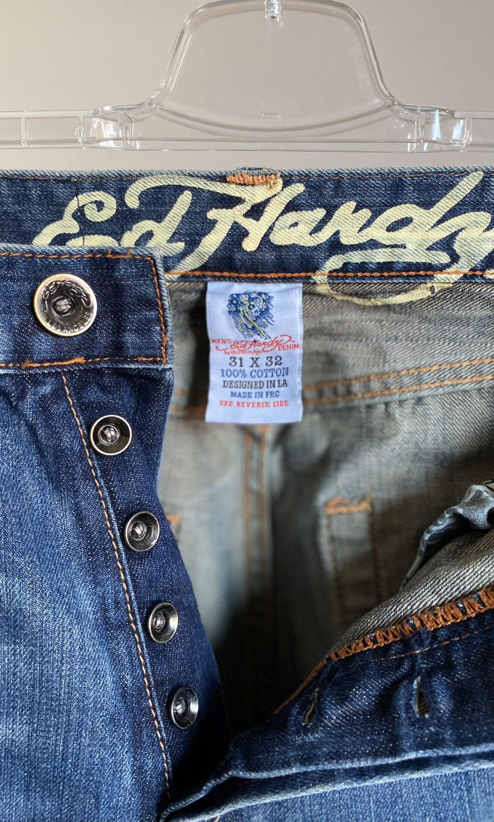 Ed Hardy by Christian Audigier Denim Jeans Big Logo Pants