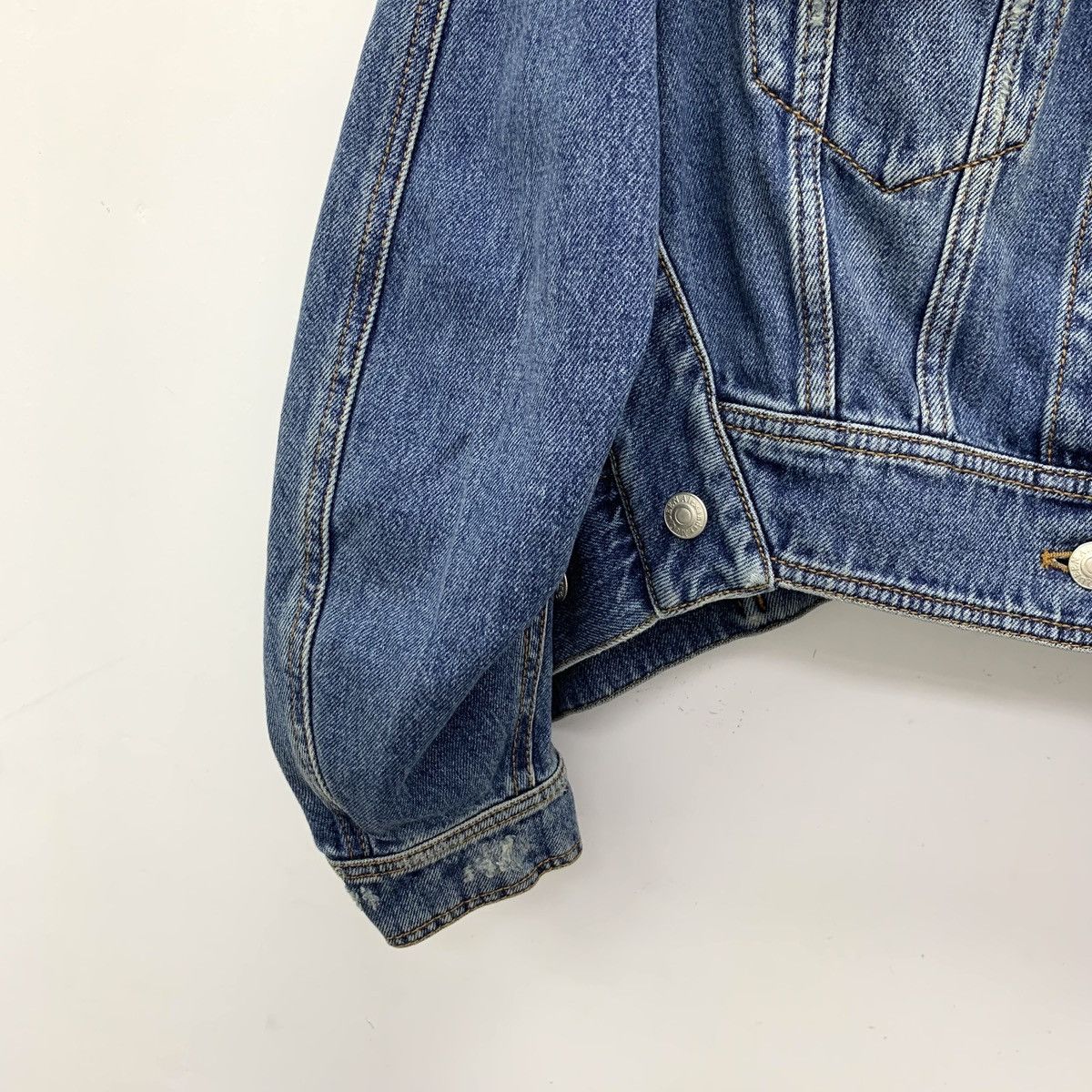 Alexander McQueen Alexander McQueen Navy Lapel Single Breasted Denim Jacket Size S / US 4 / IT 40 - 4 Thumbnail