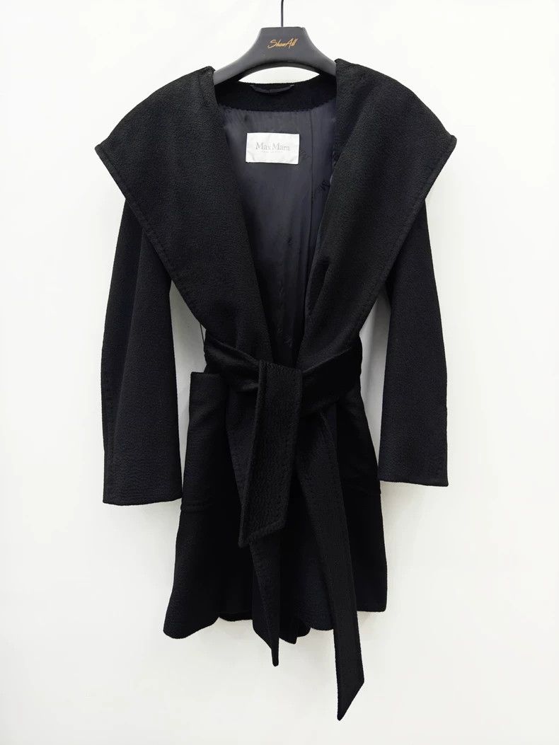 Max Mara Max Mara 100% Camel Hair Water Ripple Black Bathrobe Coat! Size S / US 4 / IT 40 - 1 Thumbnail