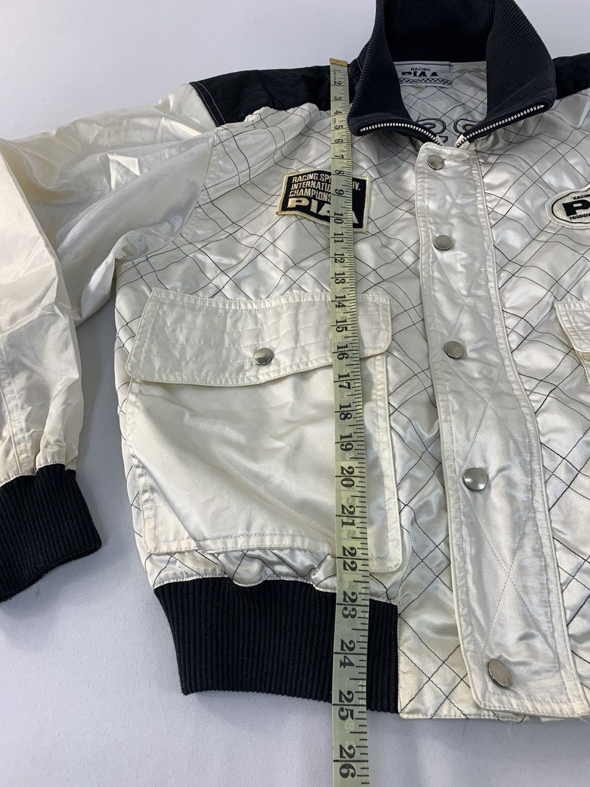 Vintage 90s PIA Motorsport Uomo Terzo Design Satin Bomber Jacket Size US S / EU 44-46 / 1 - 11 Thumbnail
