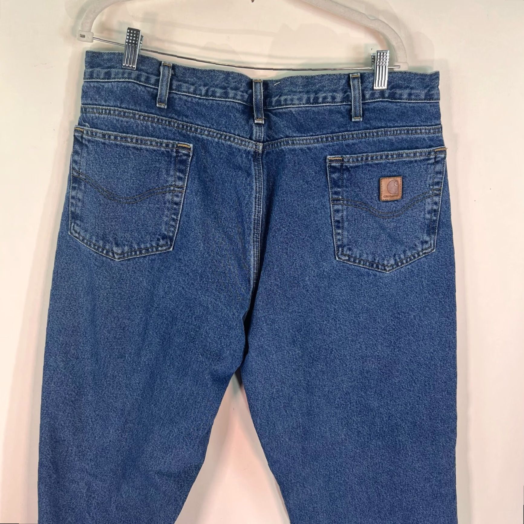 Carhartt VINTAGE Carhartt Lined Pants Jeans Mens 40 Blue Relaxed Fit 40x30 Outdoor Work Wear Denim 5-Pocket Design Zipper Button Rise High Womens? Size US 40 / EU 56 - 6 Thumbnail