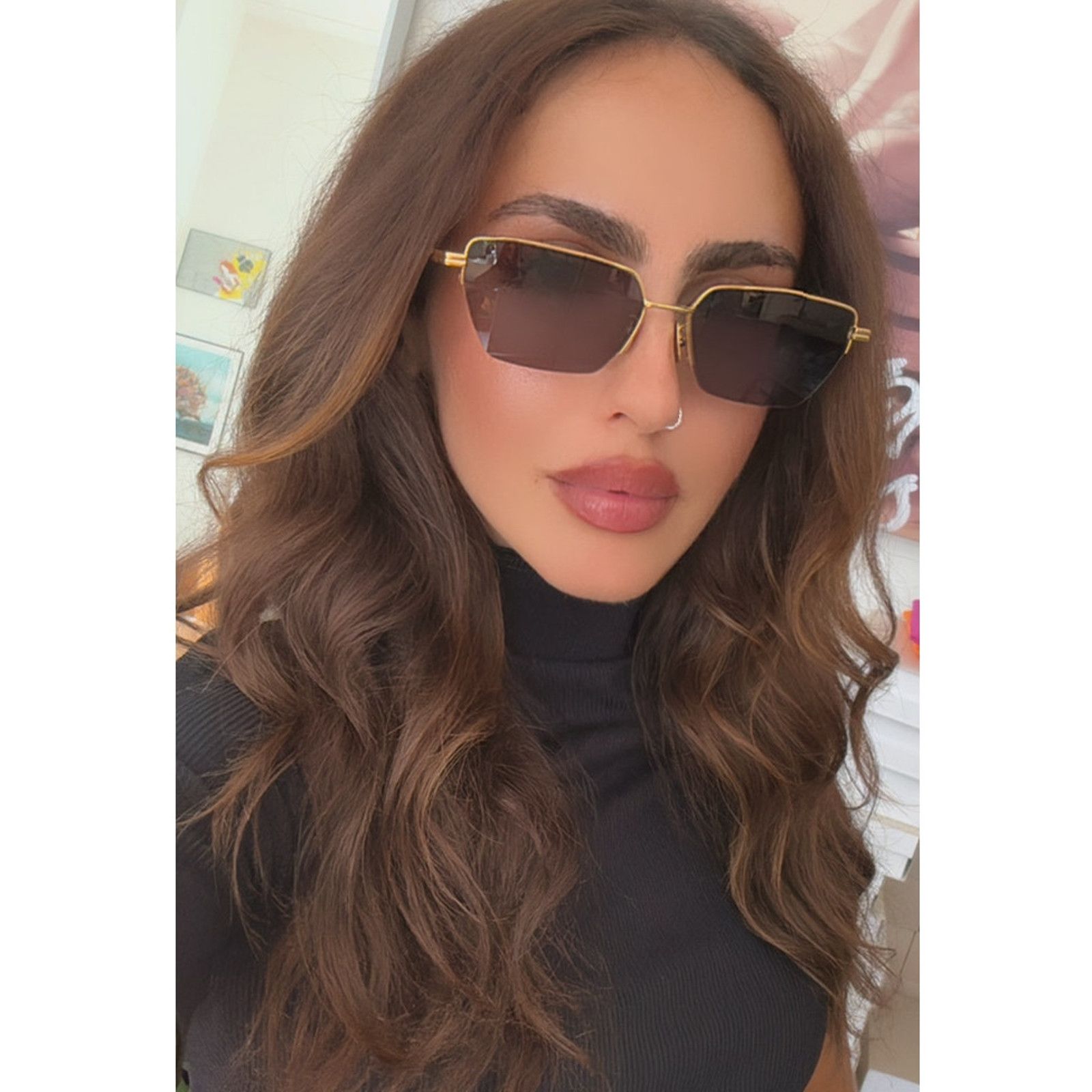 Bottega Veneta NEW Bottega Veneta BV1107S Gold Cat Eye Sunglasses Size ONE SIZE - 7 Thumbnail
