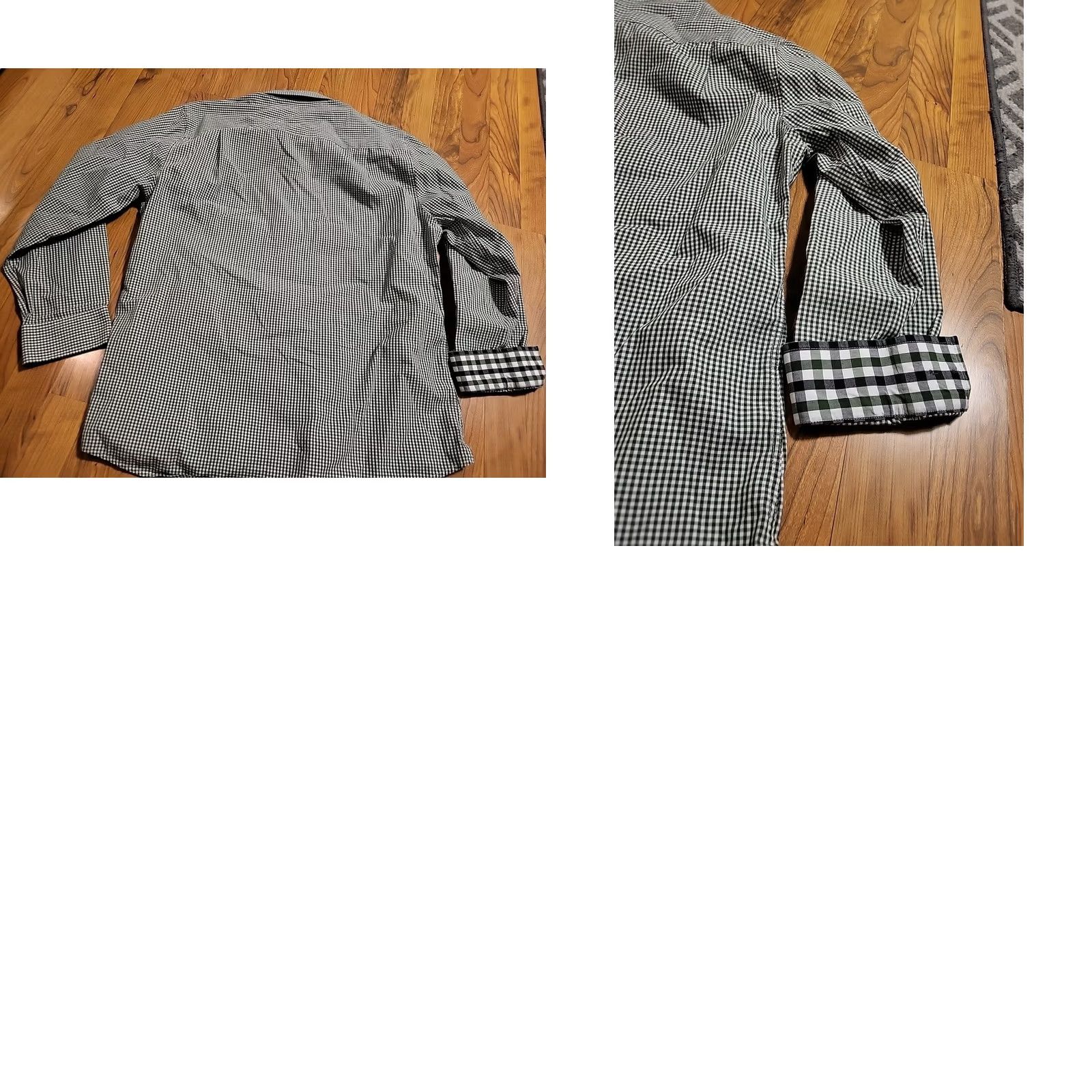 Vintage Nick Graham Modern Fit Button-Up Green White Checker XL Long Sleeve Mens Shirt Size US XL / EU 56 / 4 - 8 Thumbnail