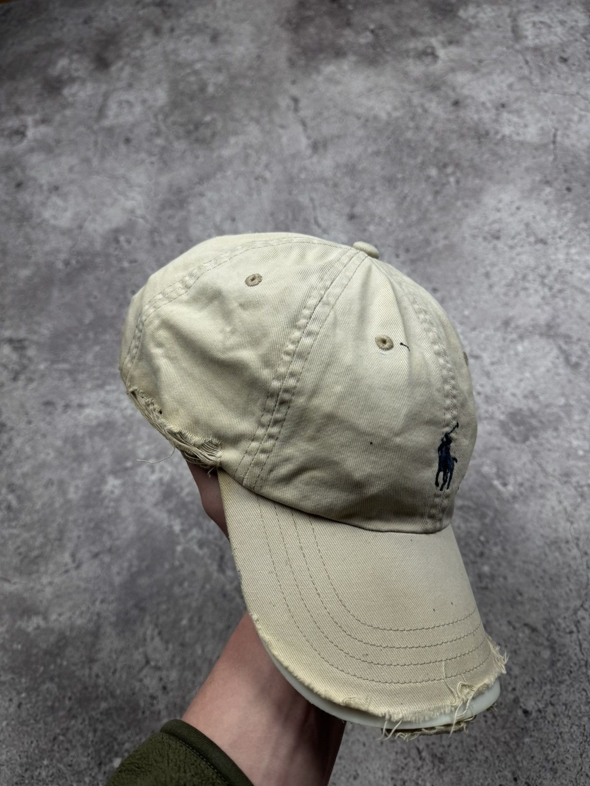Polo Ralph Lauren 💣Vintage Thrashed Y2K Polo Ralph Lauren Distressed Cap Hat Size ONE SIZE - 5 Thumbnail