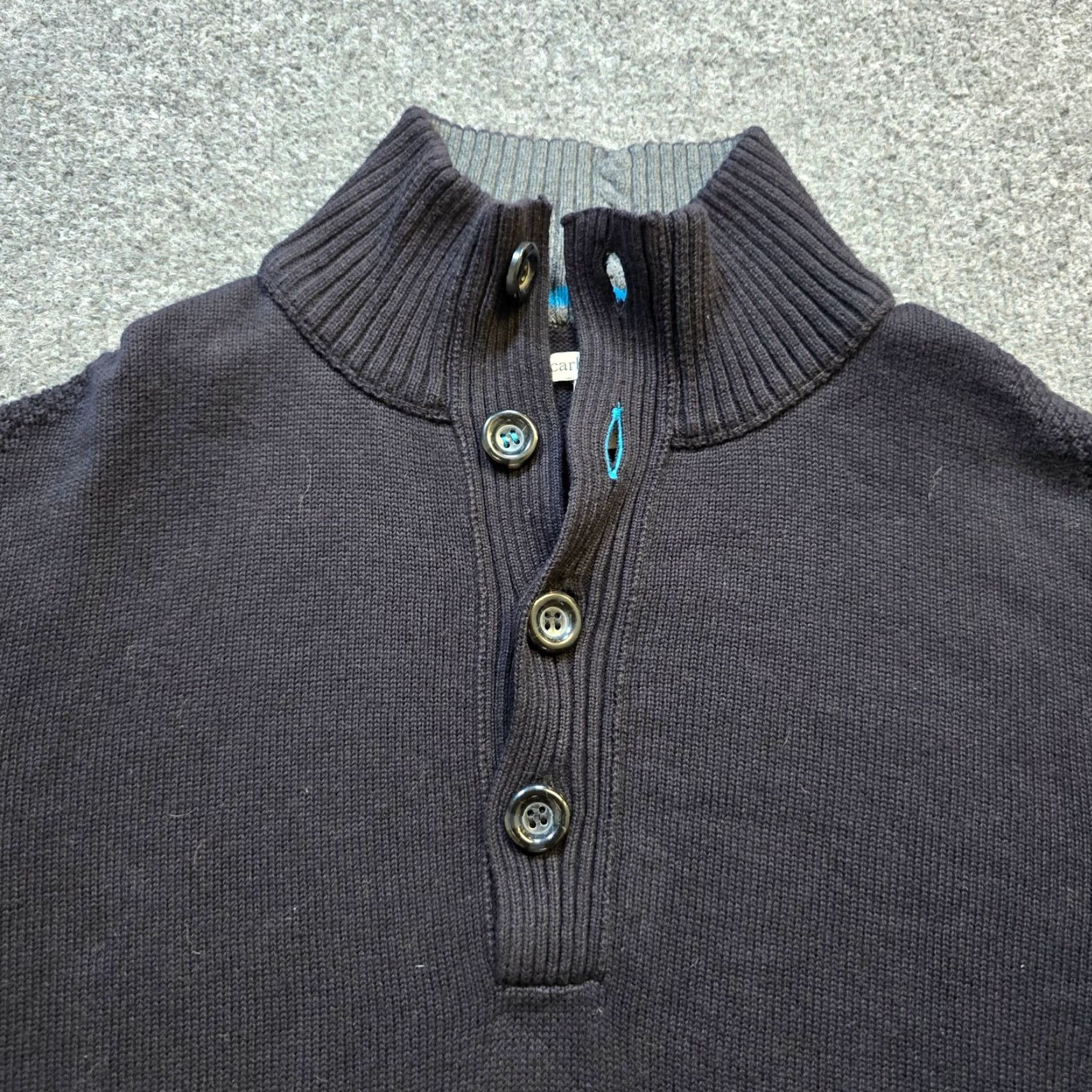 Carbon2Cobalt Carbon 2 Cobalt Sweater Mens L Black Knit Long Sleeve Casual Pullover Mock Neck Cardigan? Size US L / EU 52-54 / 3 - 2 Thumbnail
