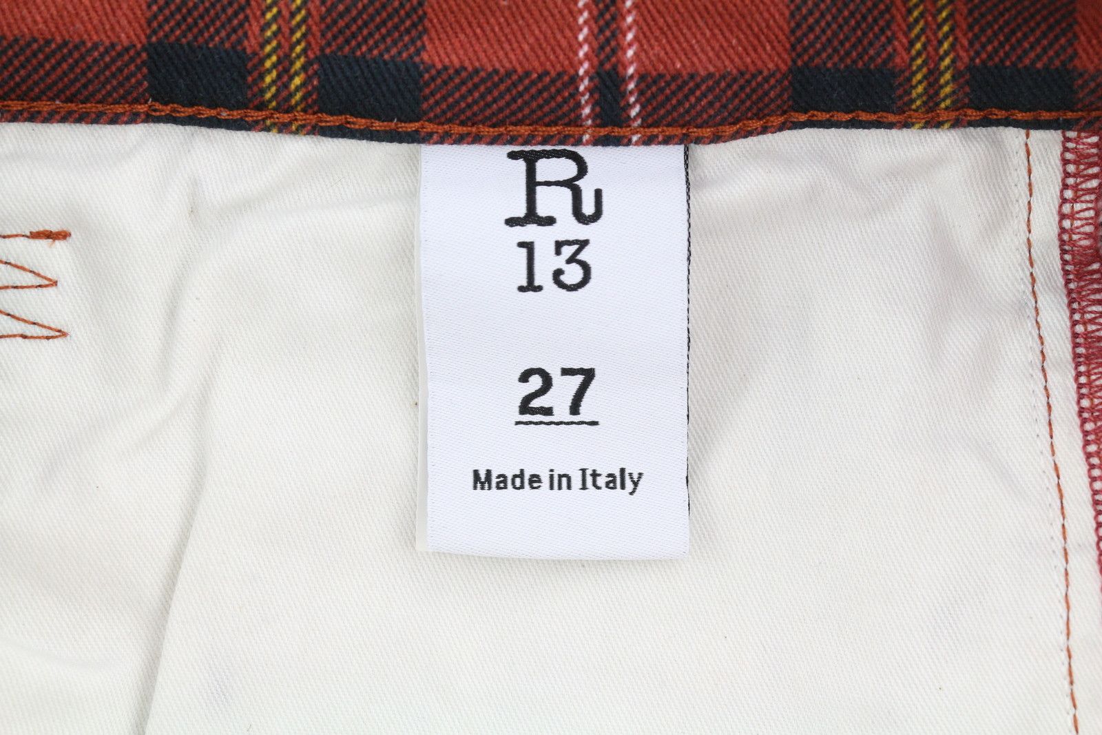 R13 TAILORED DROP 27 Ash Red Plaid 85766 Size 27" / US 4 / IT 40 - 7 Thumbnail