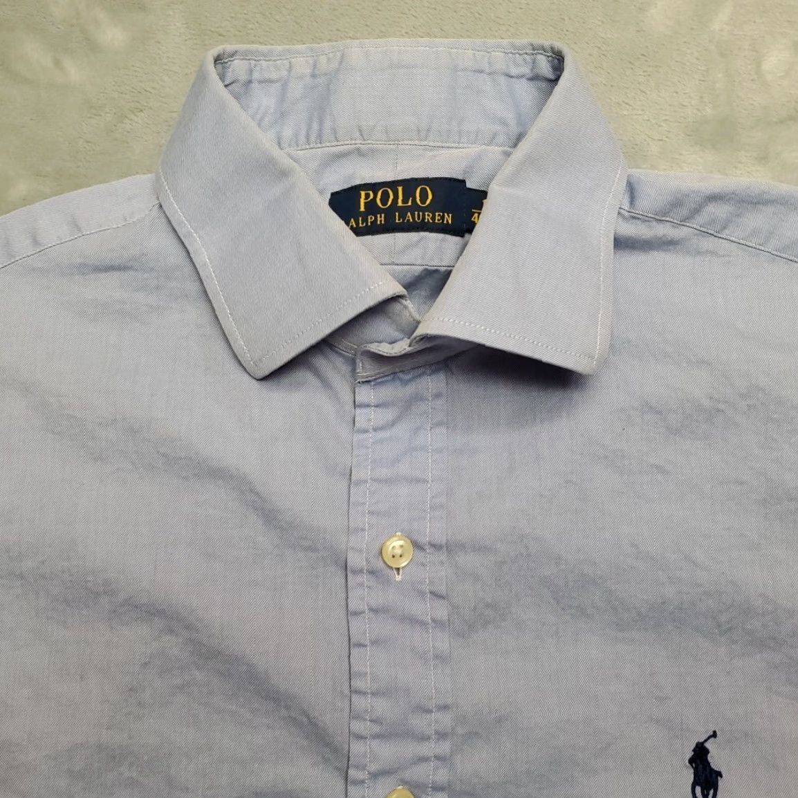 Polo Ralph Lauren Polo Ralph Lauren Shirt Mens 16 Blue Long Sleeve 100% Cotton Dress Casual Button-Up Size US L / EU 52-54 / 3 - 3 Thumbnail