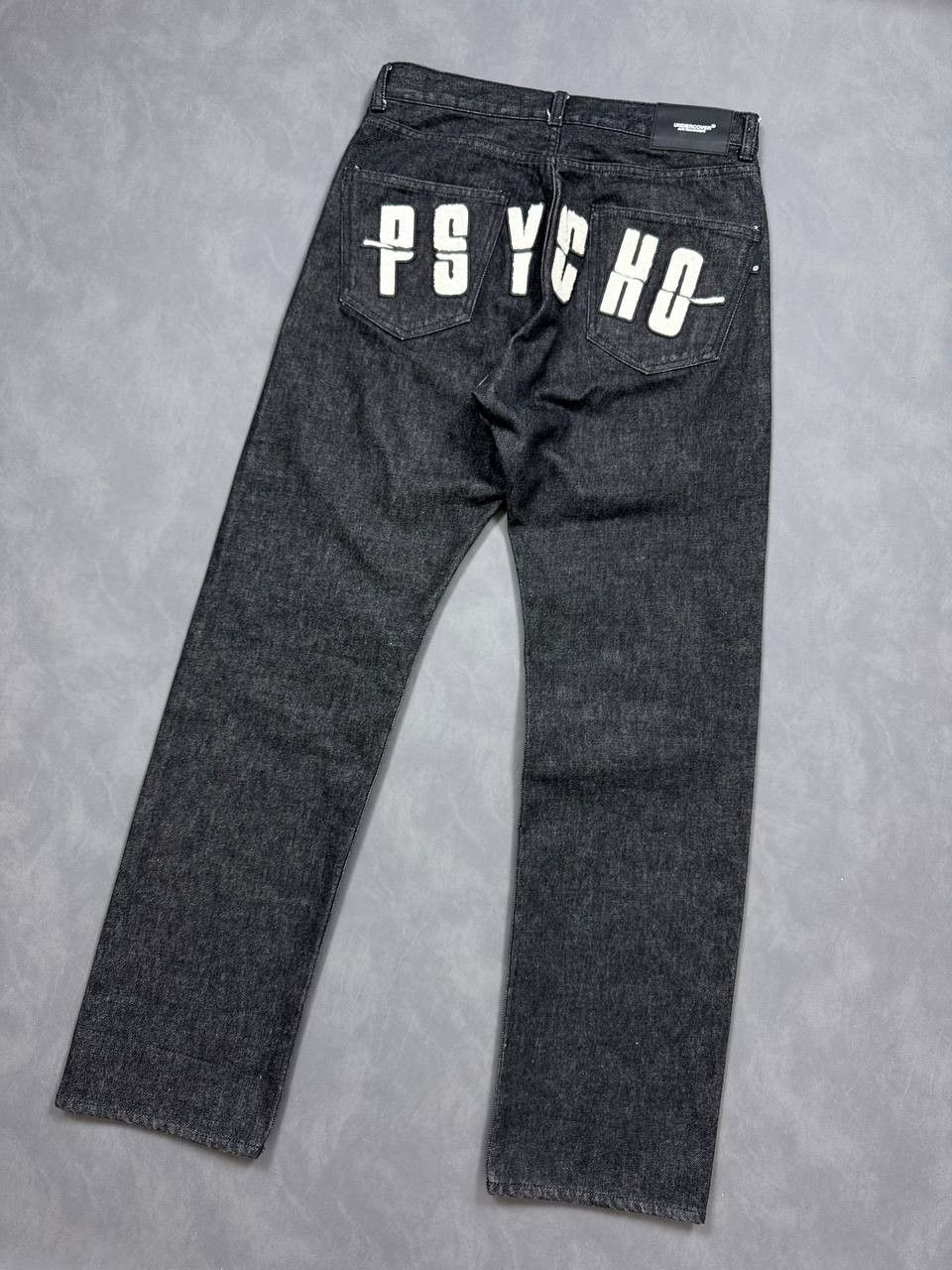 UNDERCOVER アンダーカバー psycho black denim Undercover x Psycho logo-appliqué Jeans | Black | FARFETCH