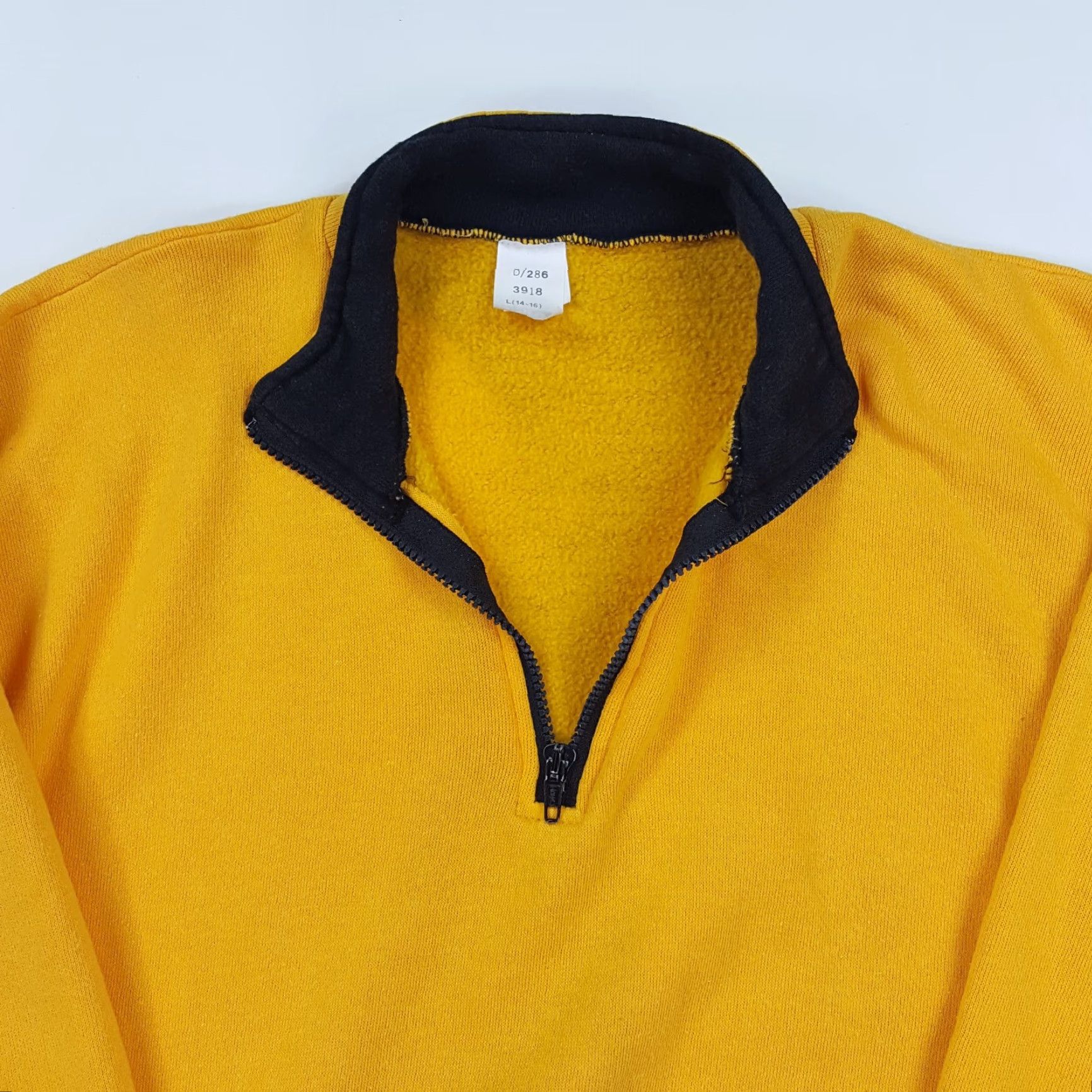 Tultex VINTAGE Tultex USA Size M Yellow Black Zip Crewneck Sweatshirt Size US M / EU 48-50 / 2 - 3 Thumbnail