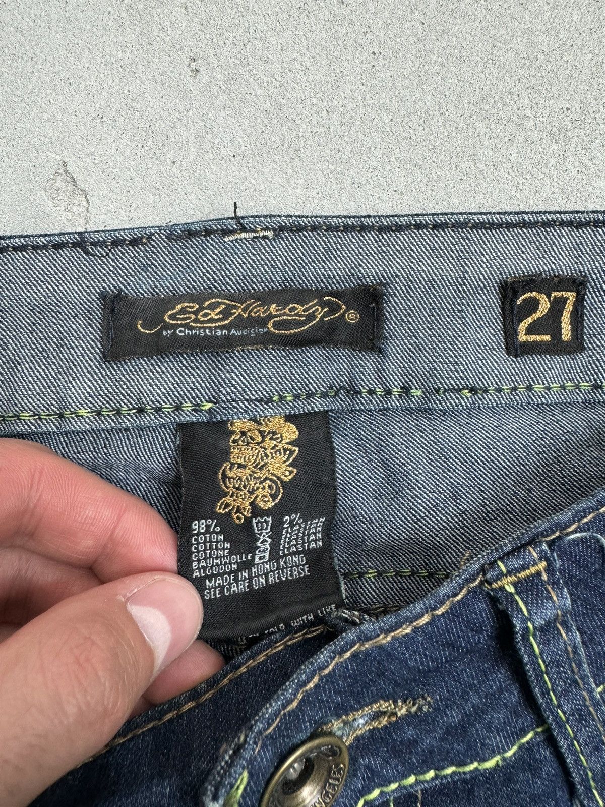 Ed Hardy Vintage Ed Hardy Jeans Skull Tattoo Embroidered Logo Size 27" / US 4 / IT 40 - 7 Thumbnail