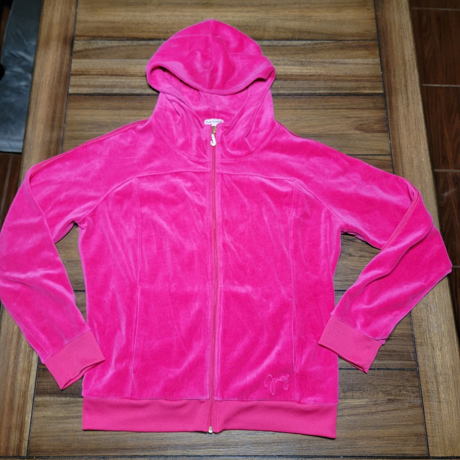 Juicy Couture Juicy Couture LS Hooded Classic Velour Jacket - Size Large Size L / US 10 / IT 46 - 1 Thumbnail