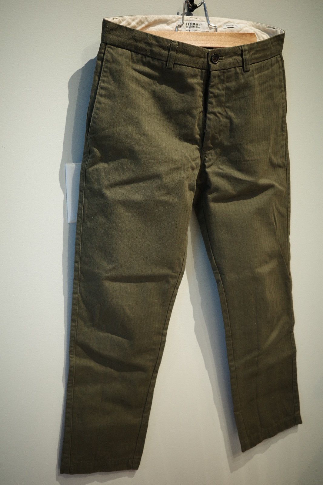 Freeman’s Sporting Club - Herringbone Olive Twill Pant