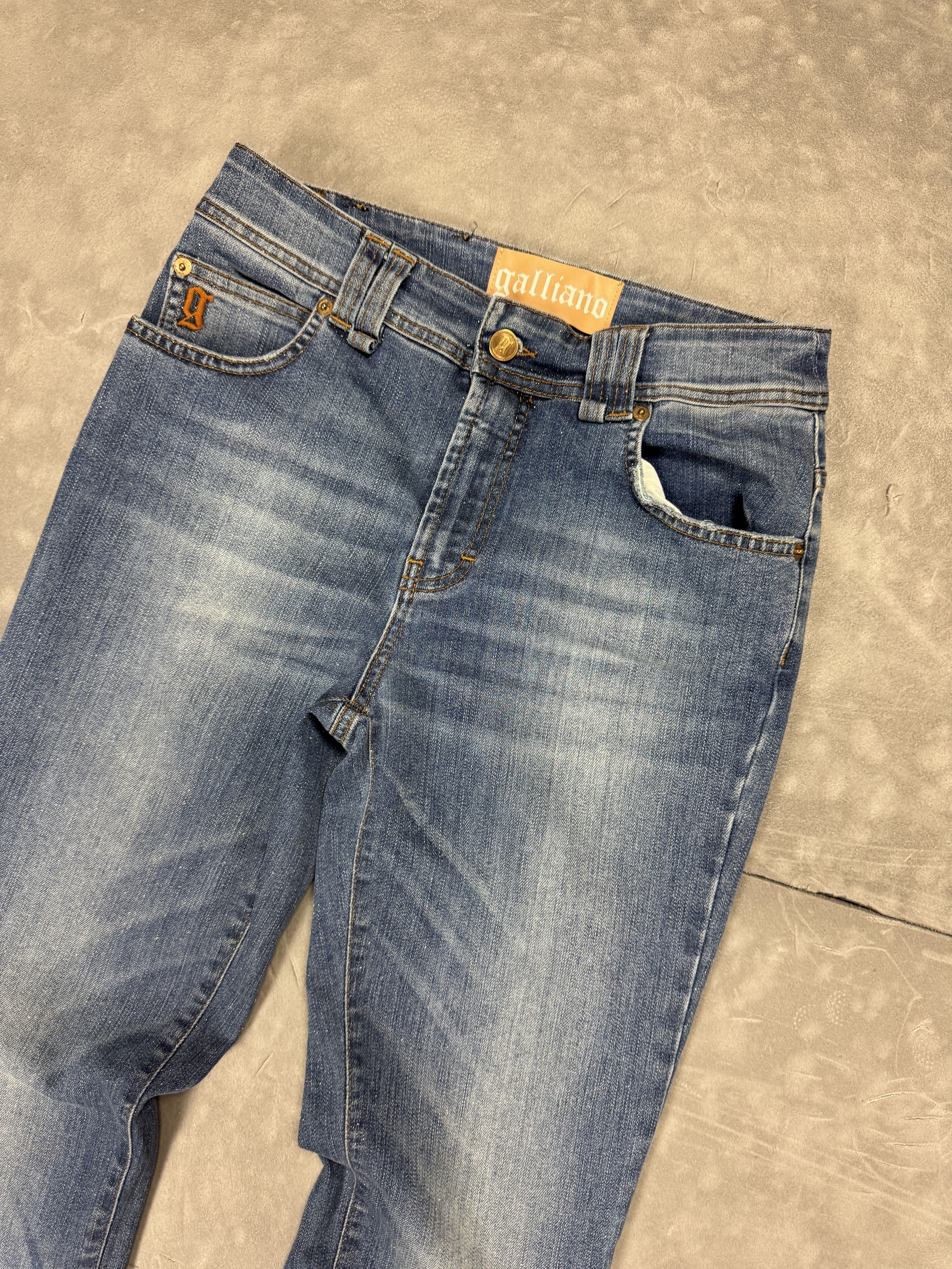 John Galliano × Vintage John Galliano denim jeans streetwear retro glitter y2k Size 28" / US 6 / IT 42 - 3 Thumbnail
