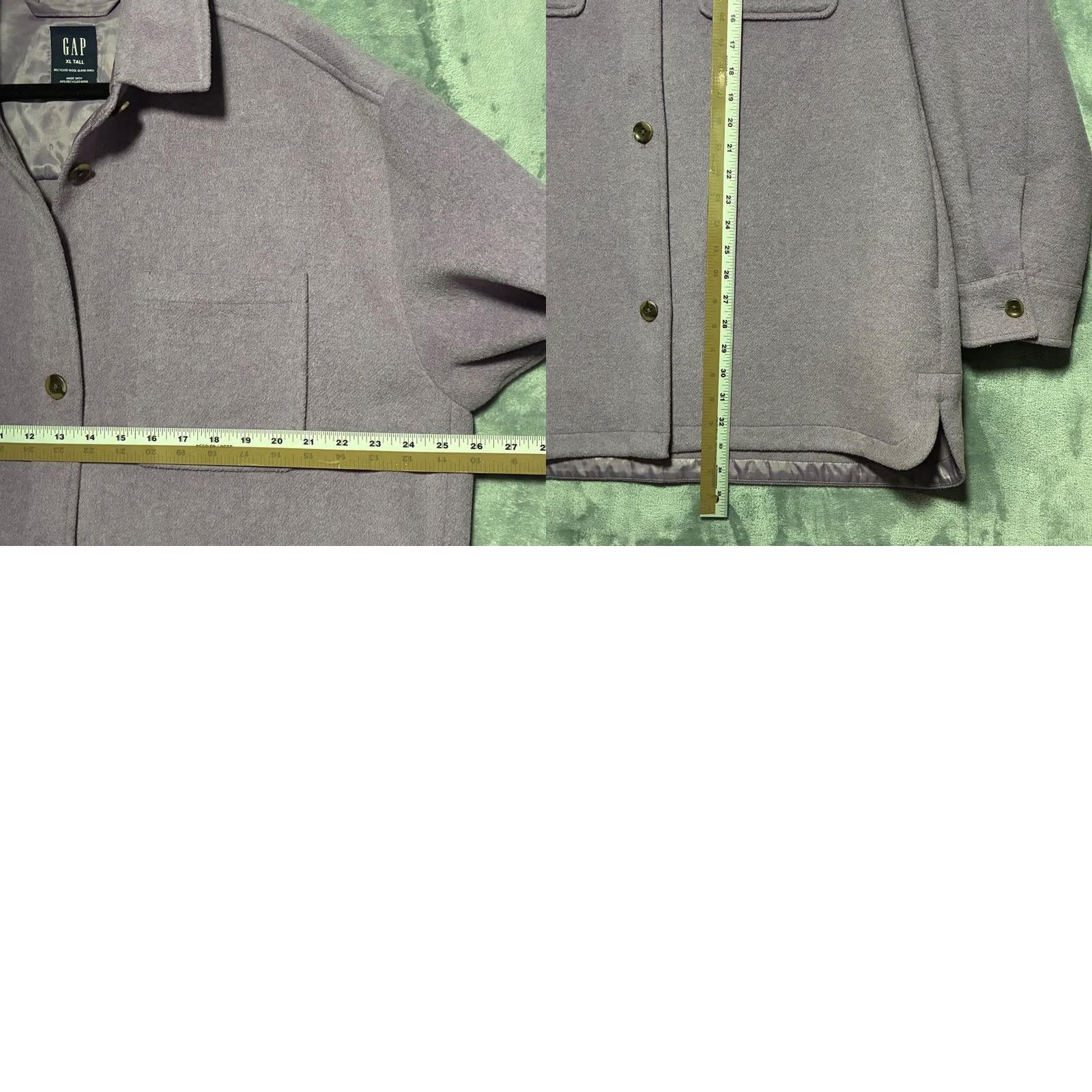 Gap GAP Shacket Wool Blend Button Front Jacket Purple Women's XL Tall Shacket Wool Blend Purple Button Front Jacket Women's XL Tall Size XL / US 12-14 / IT 48-50 - 8 Thumbnail