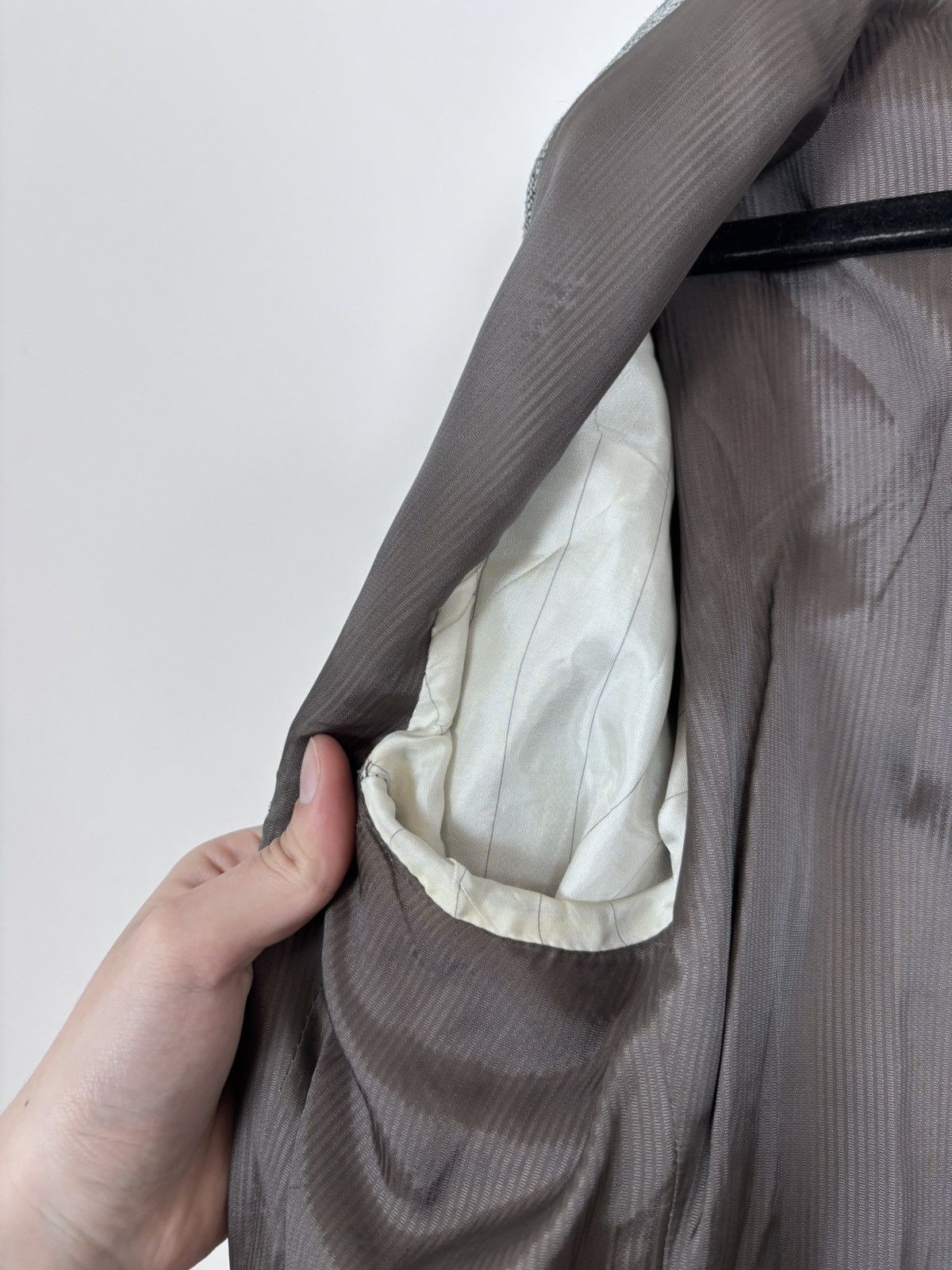 Ermenegildo Zegna Ermenegildo Zegna Soft Grey Textured Silk Blazer Jacket Size 44R - 21 Thumbnail