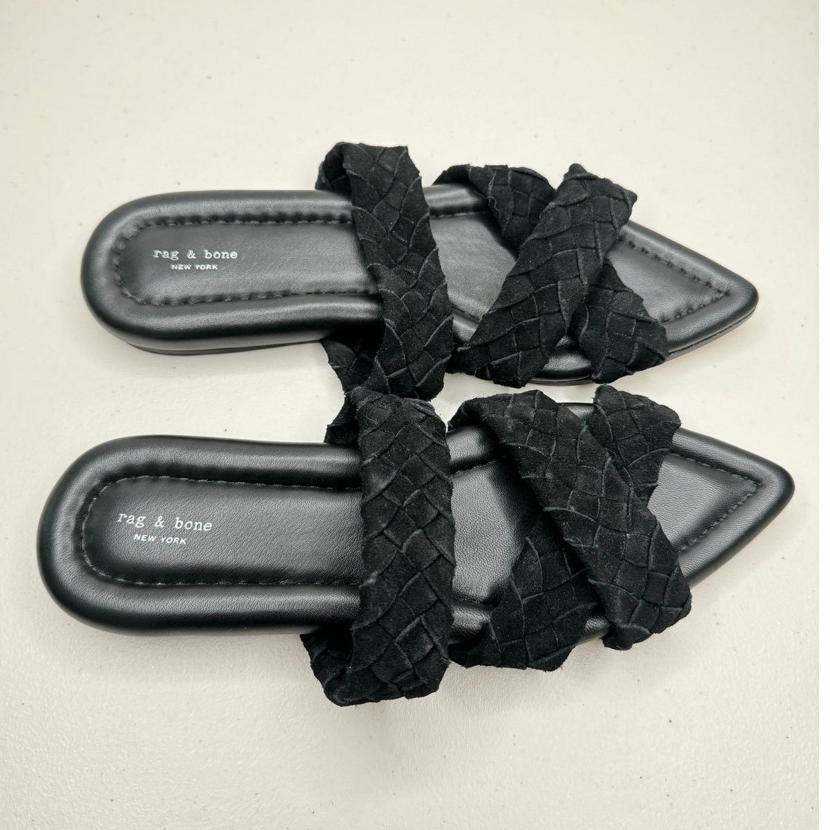 Rag & Bone NEW RAG & BONE Lewis Black Braided Suede Pointed Sandal Size US 7 / IT 37 - 2 Thumbnail