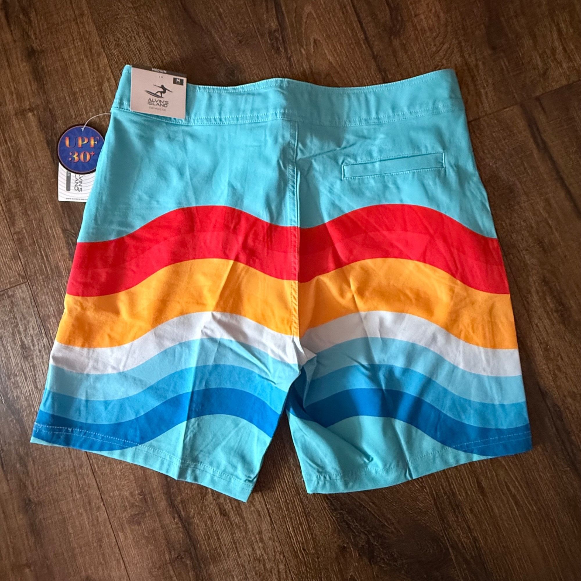 Other Alvin's Island Men's Rainbow Wave Board Shorts Swim Trunks S Size US 34 / EU 50 - 4 Thumbnail