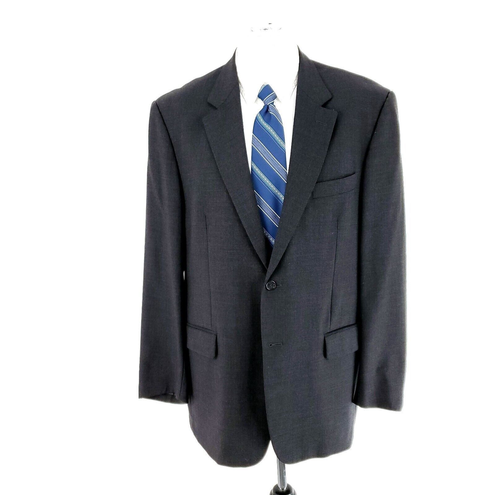 Pronto Uomo Pronto Uomo Lessona Natural Stretch Worsted Wool 2 Button Bl Size 42R - 3 Thumbnail