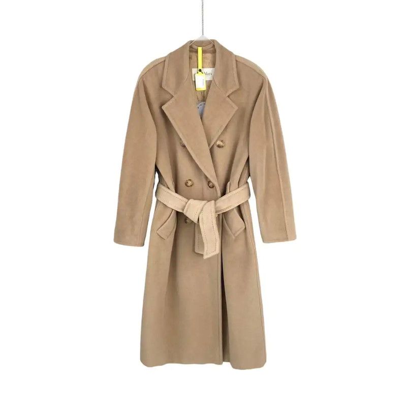 Max Mara MaxMara Beige Wool Women's Coat 0089 Size ONE SIZE - 1 Thumbnail