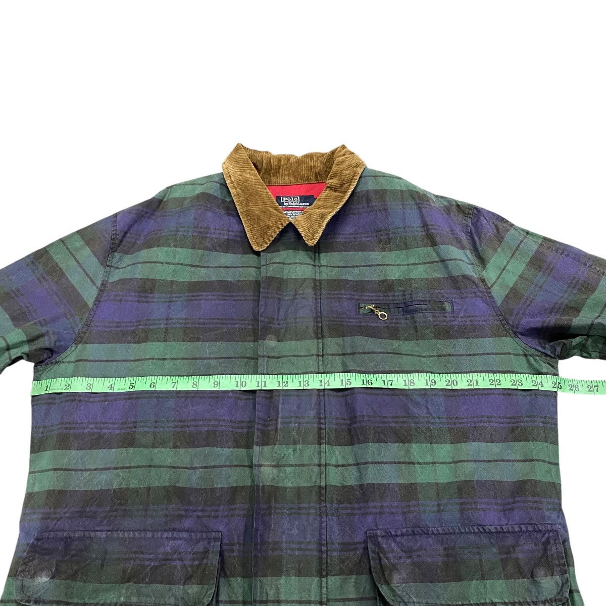 Polo Ralph Lauren × RRL Ralph Lauren × Vintage Vintage 90s Polo Ralph Lauren Oilskin Waxed Plaid Field Size US L / EU 52-54 / 3 - 12 Thumbnail
