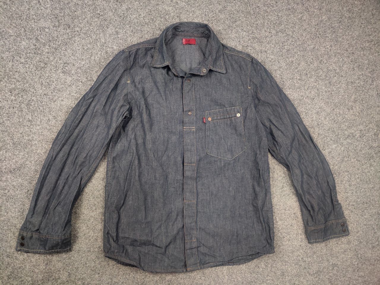Levi's Vintage 90's Levi's Engineered Twisted Shirt Denim Pocket Size US M / EU 48-50 / 2 - 2 Thumbnail